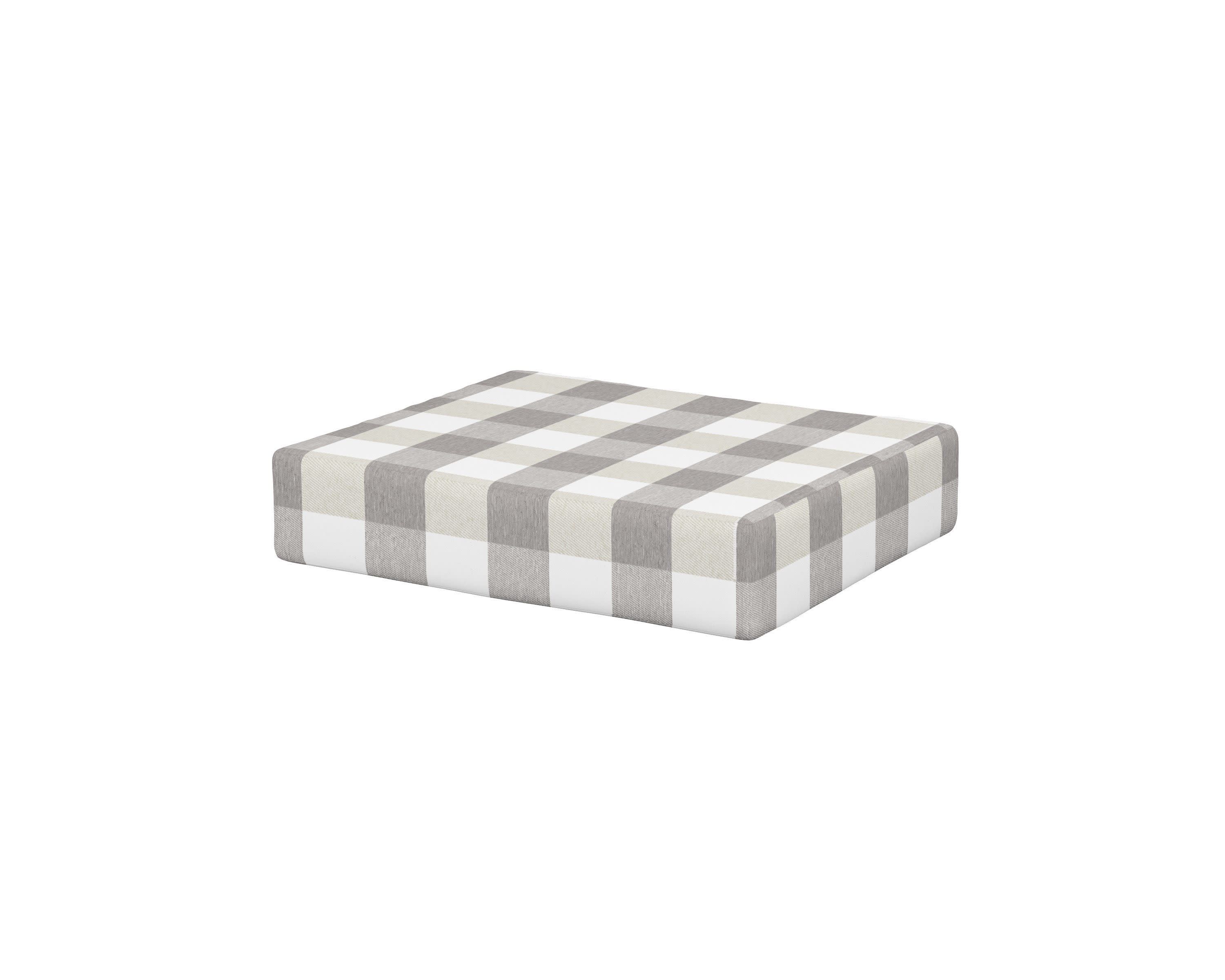 Acadia Ottoman Cushion in Buffalo Plaid Grey Mist
