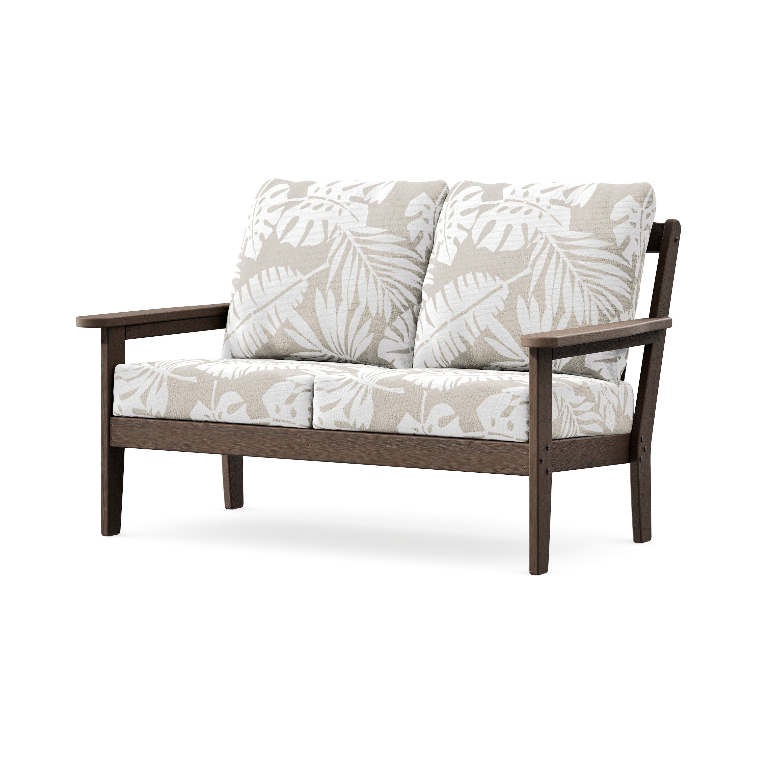 Cottage Deep Seating Loveseat in Kona / Leaf Dune Burlap