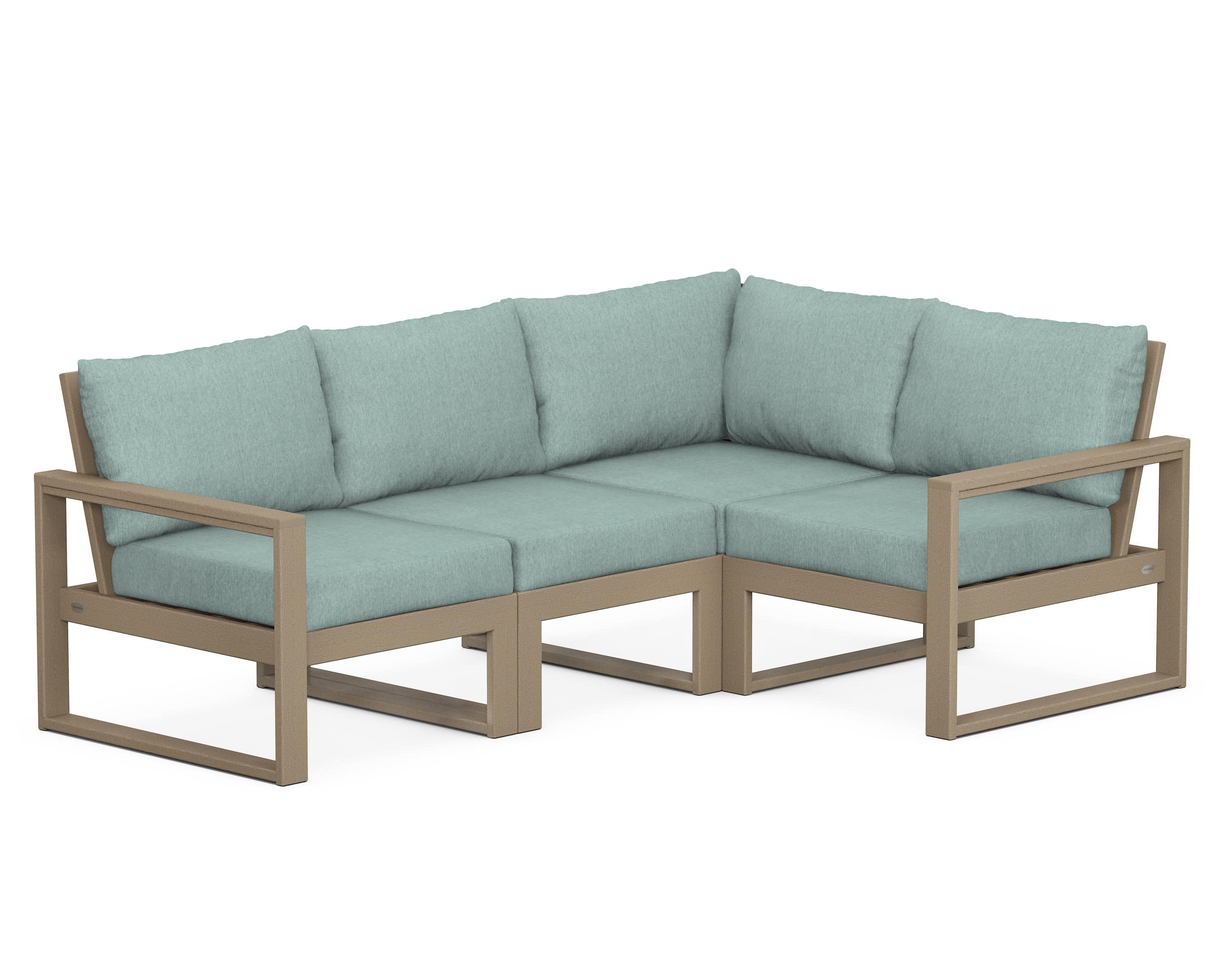 EDGE 4-Piece Modular Deep Seating Set in Vintage Sahara / Glacier Spa