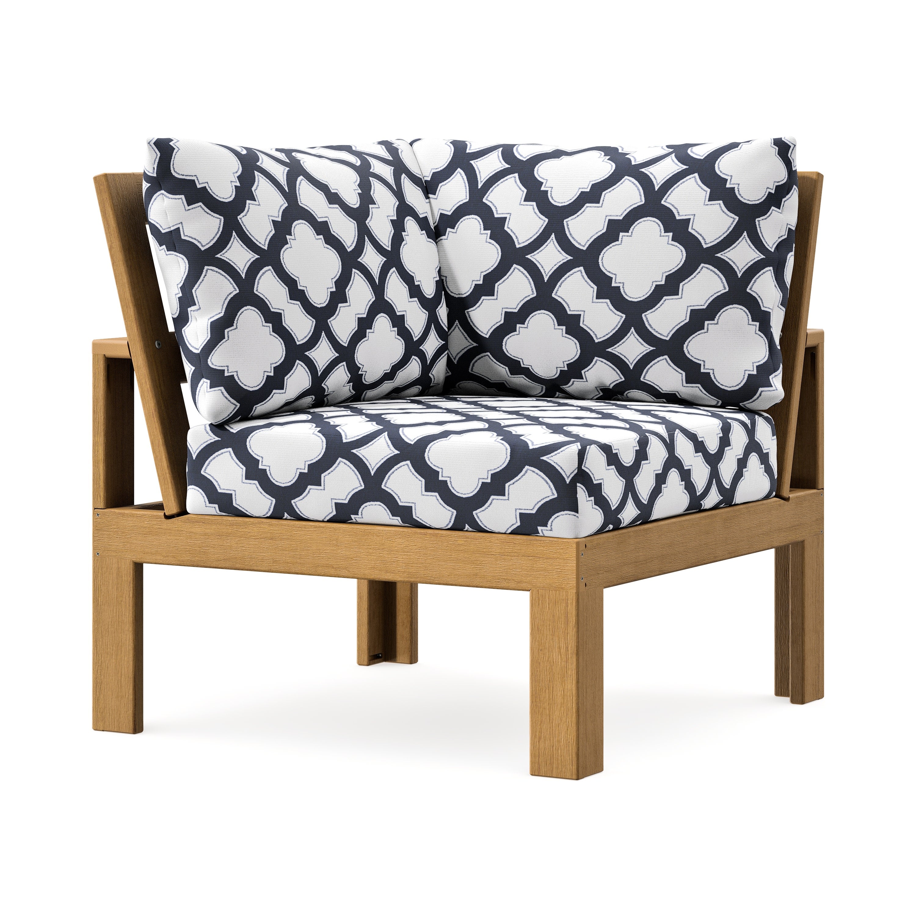 Modular Corner Chair in Natural / Trellis Navy