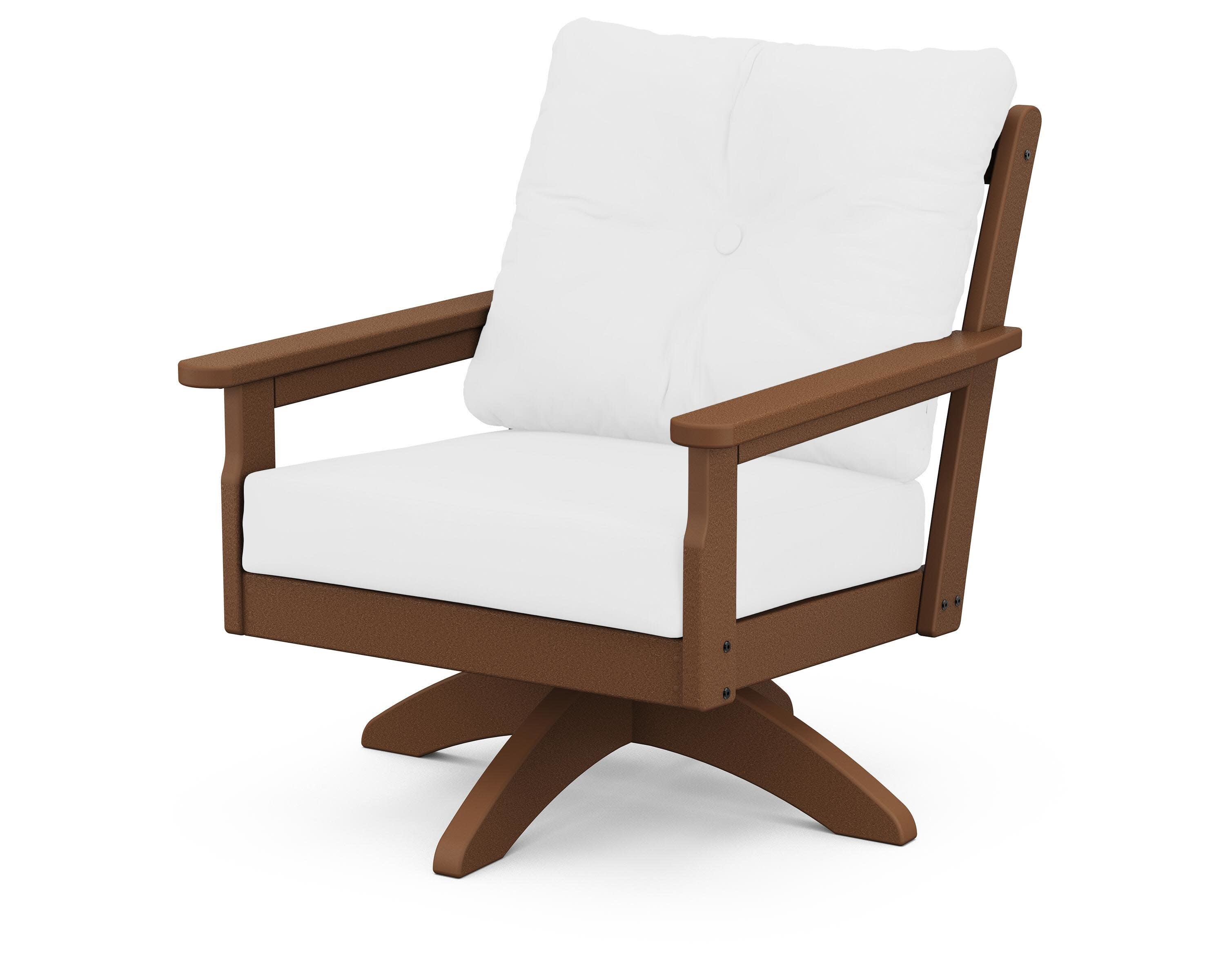 Vineyard Deep Seating Swivel Chair in Teak / Natural