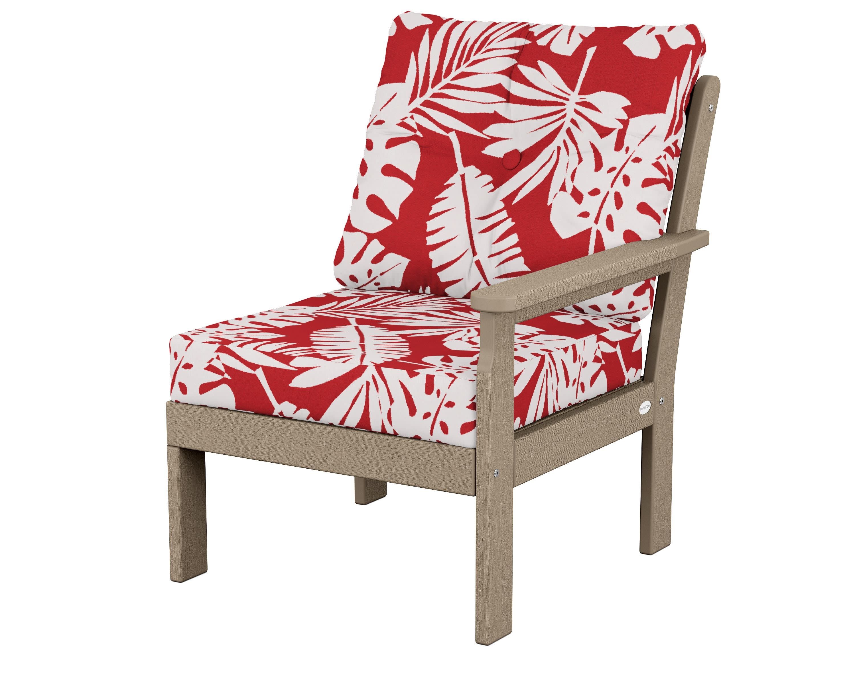 Vineyard Modular Right Arm Chair in Vintage Sahara / Leaf Crimson