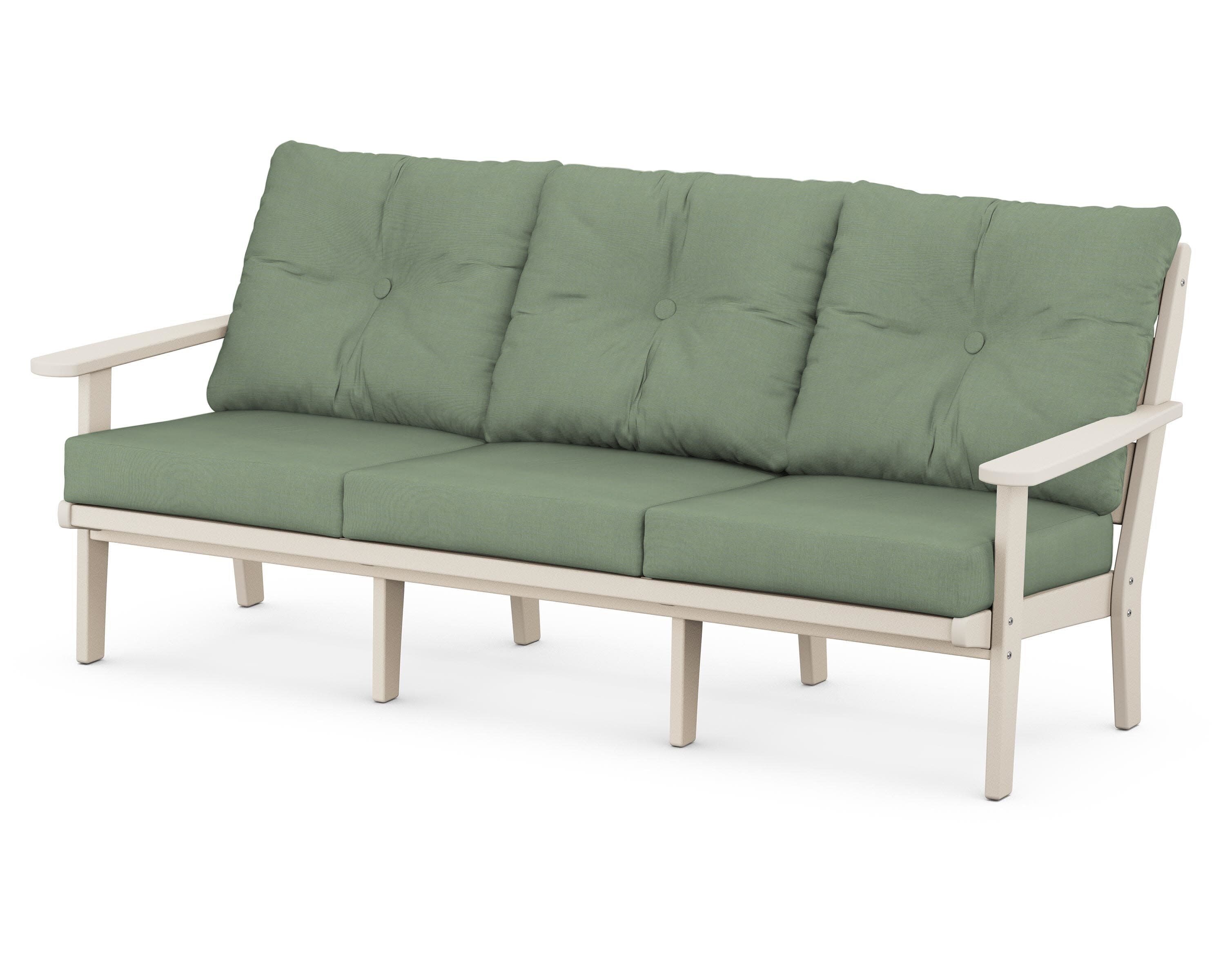 Lakeside Deep Seating Sofa in Sand / Exhale Rainwashed