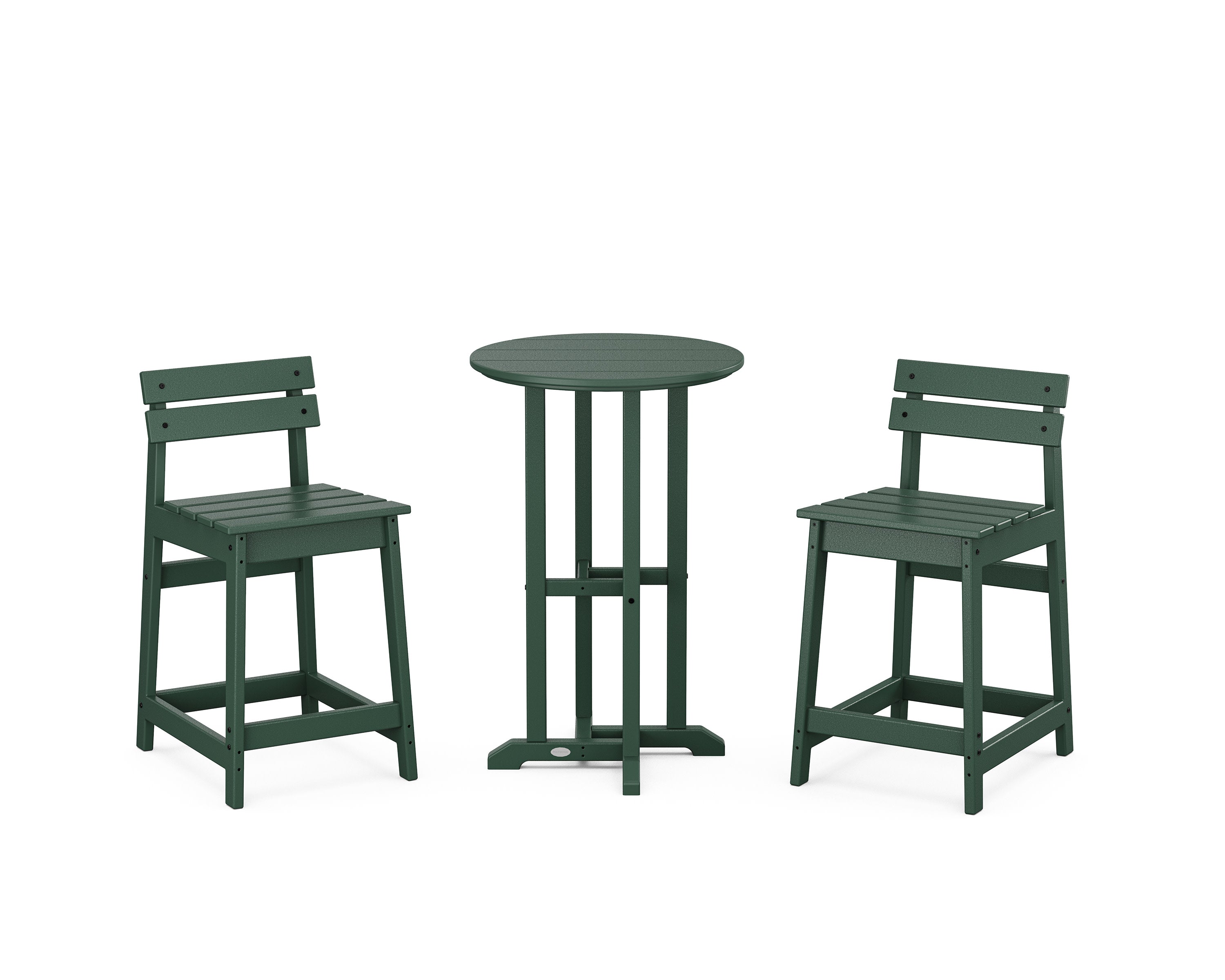 Modern Studio Plaza Lowback 3-Piece Bistro Counter Set in Green