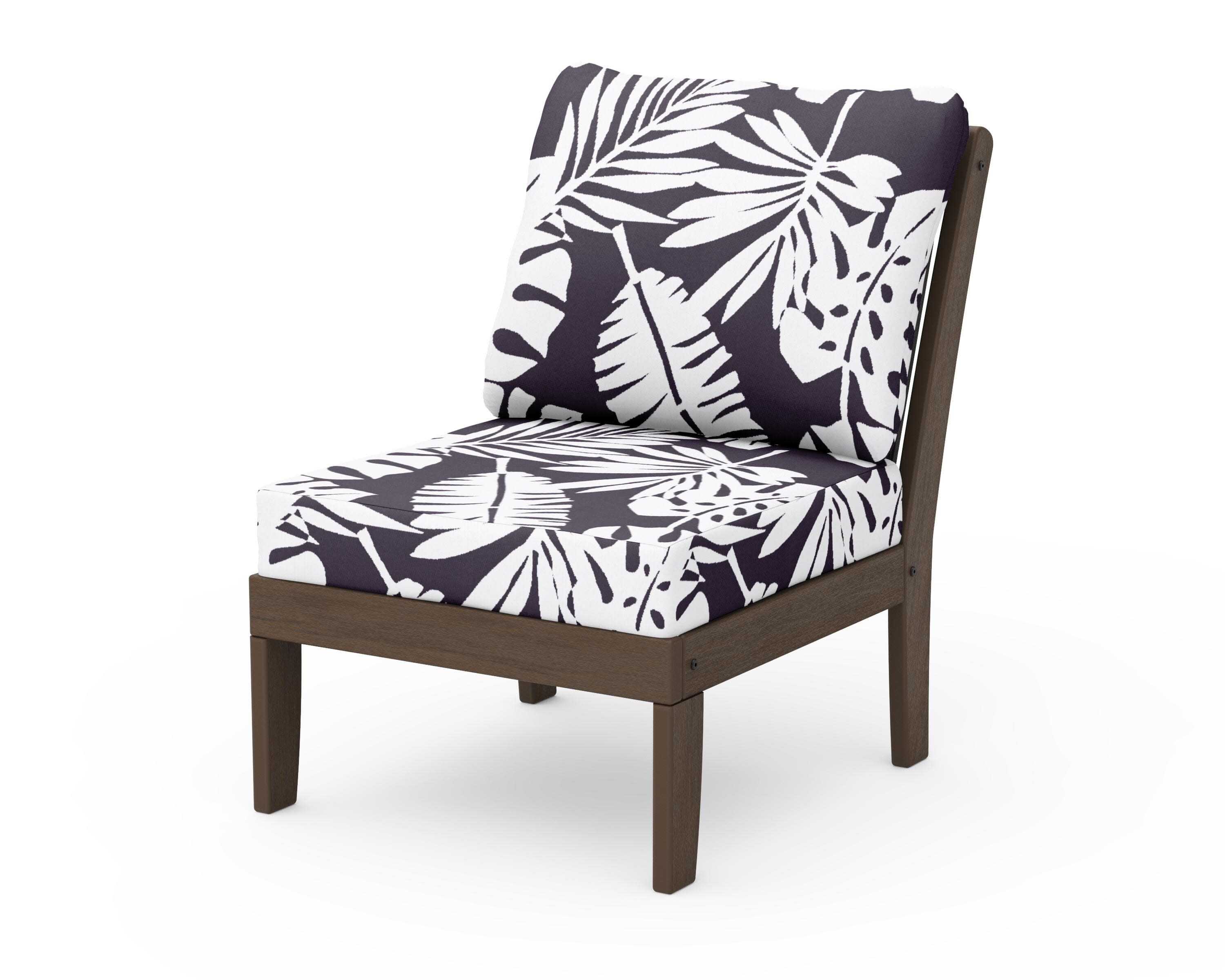 Braxton Modular Armless Chair in Kona / Leaf Navy