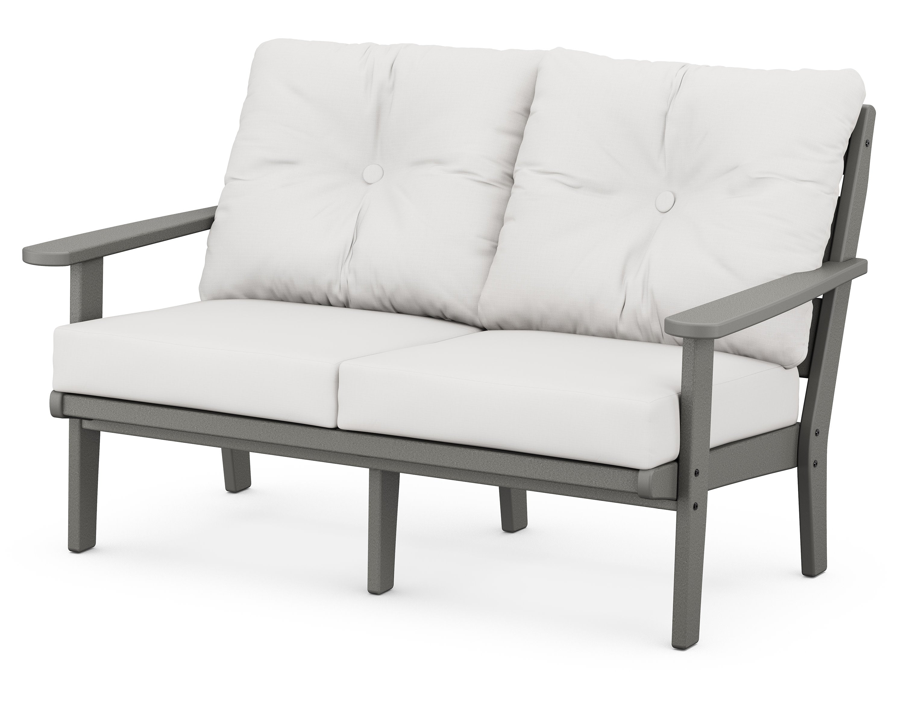 Lakeside Deep Seating Loveseat in Slate Grey / Natural Linen
