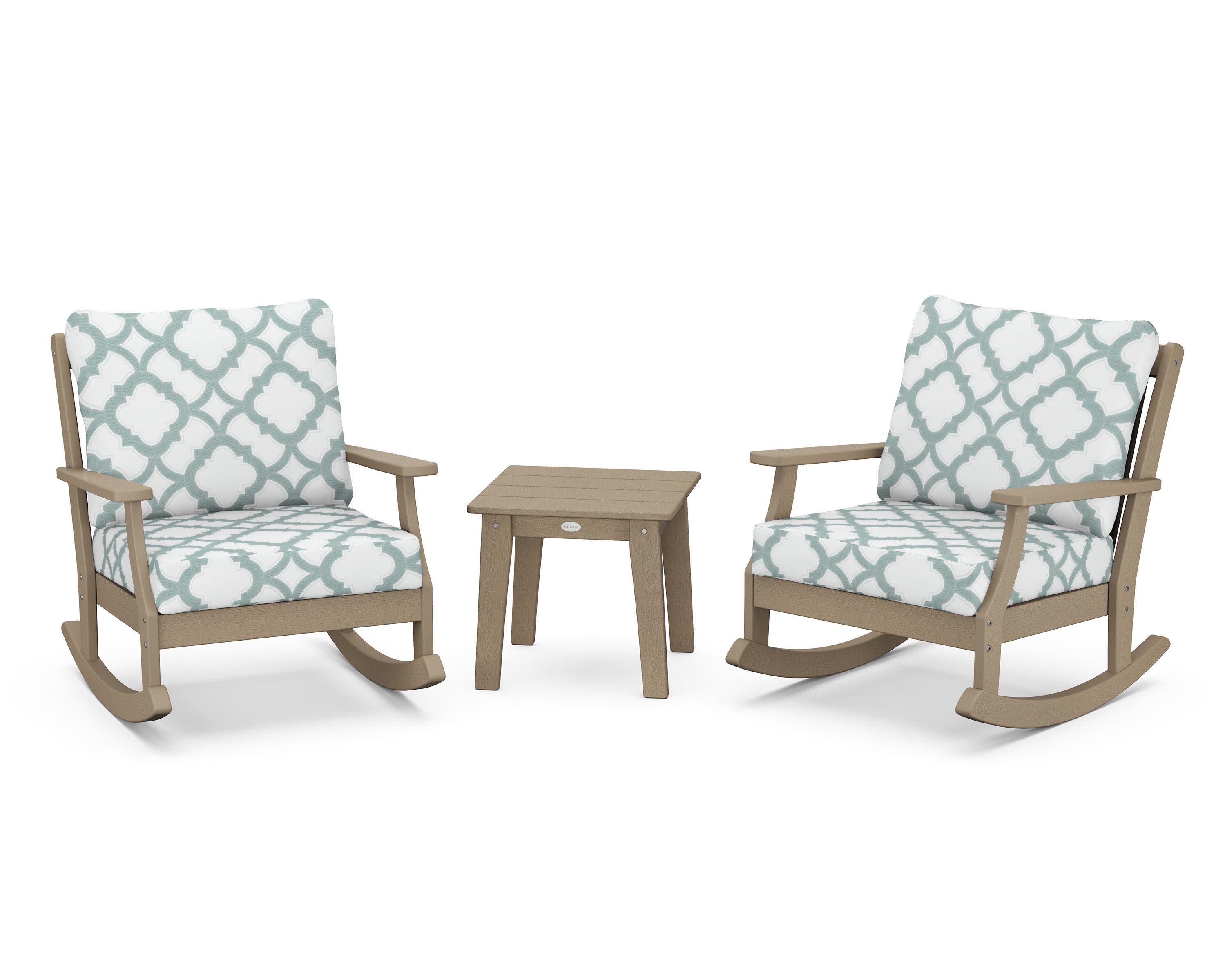 Braxton 3-Piece Deep Seating Rocker Set in Vintage Sahara / Trellis Glacier Spa