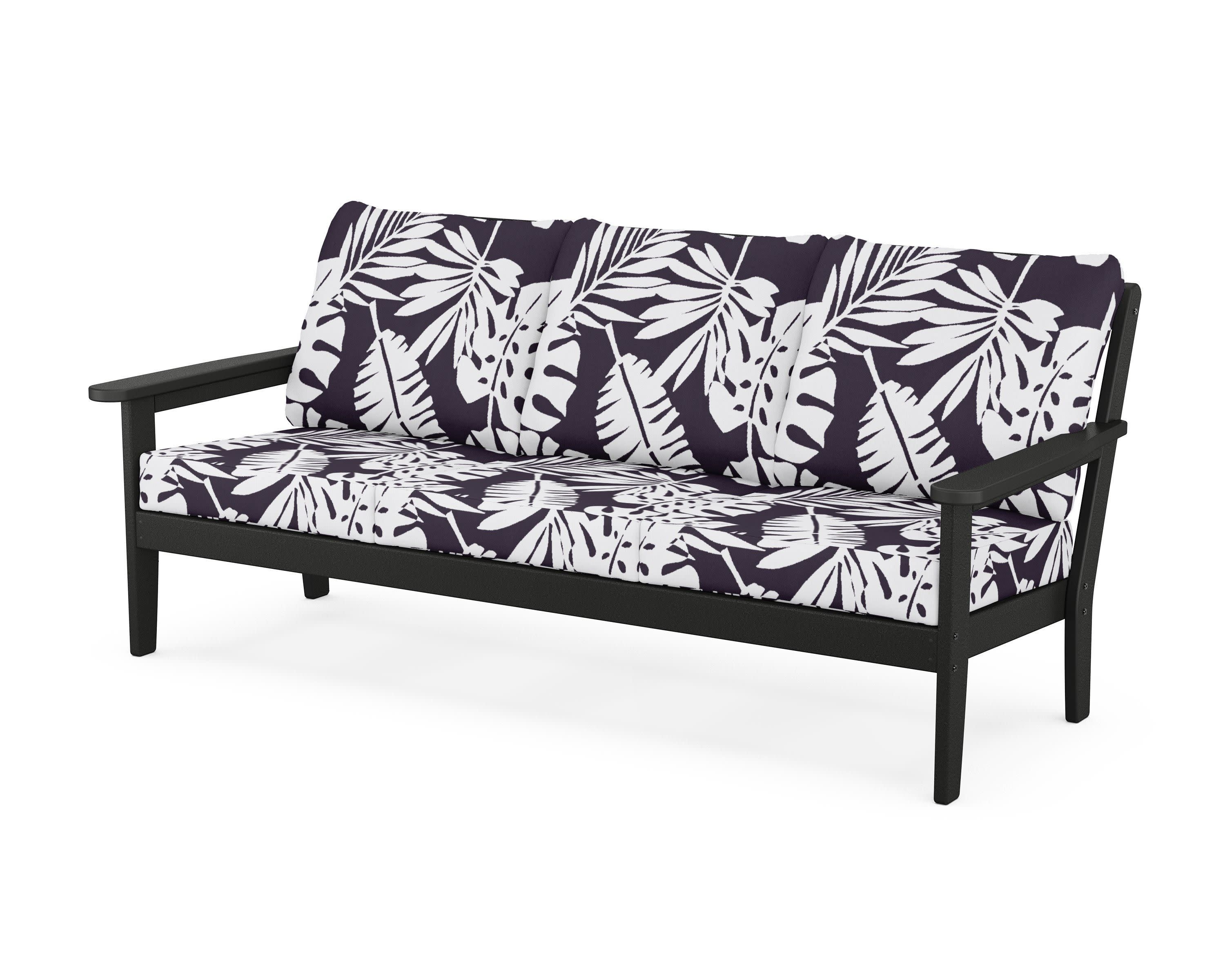 Cottage Deep Seating Sofa in Black / Leaf Navy