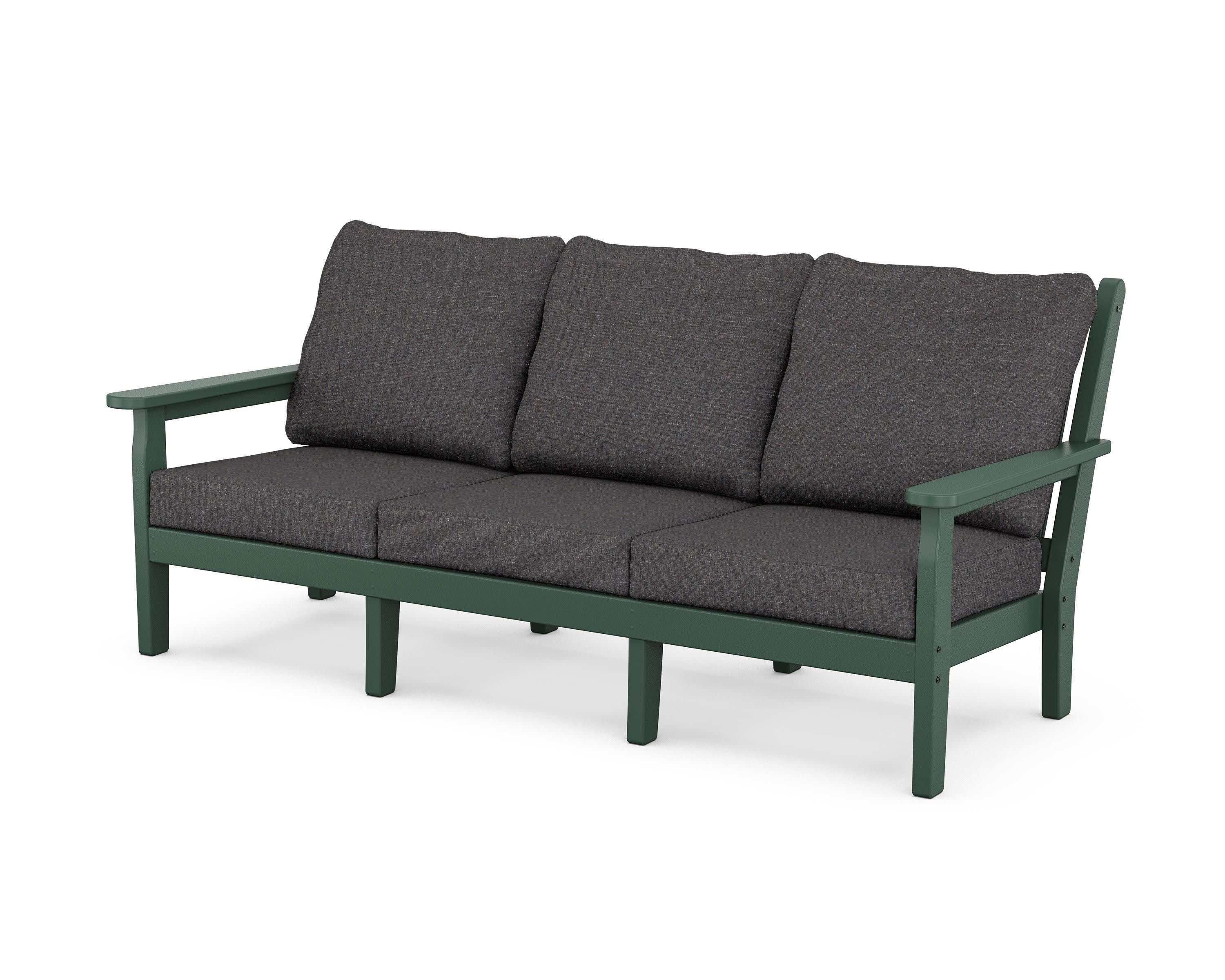 Chippendale Deep Seating Sofa in Green / Ash Charcoal