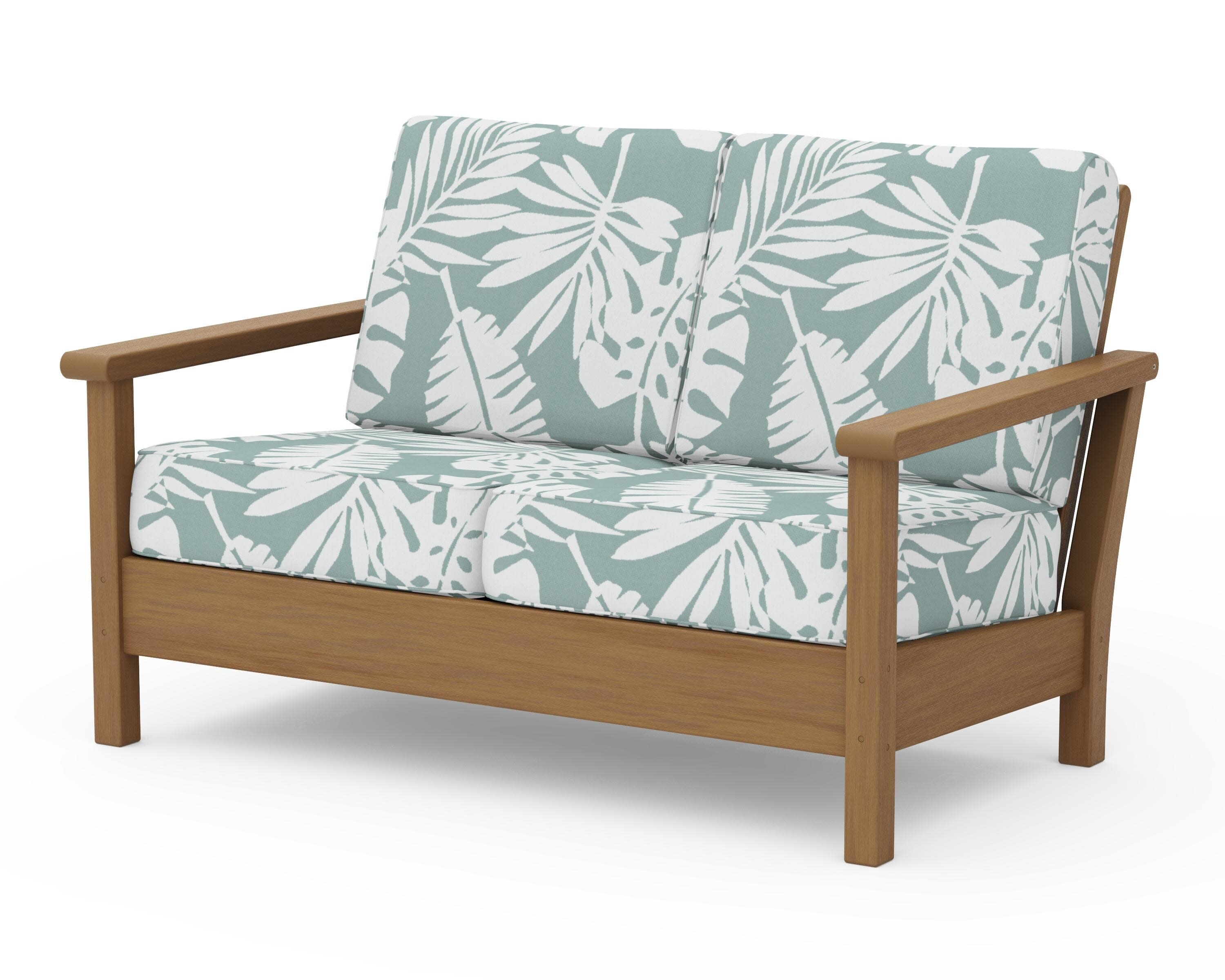 Harbour Deep Seating Loveseat in Natural / Leaf Glacier Spa