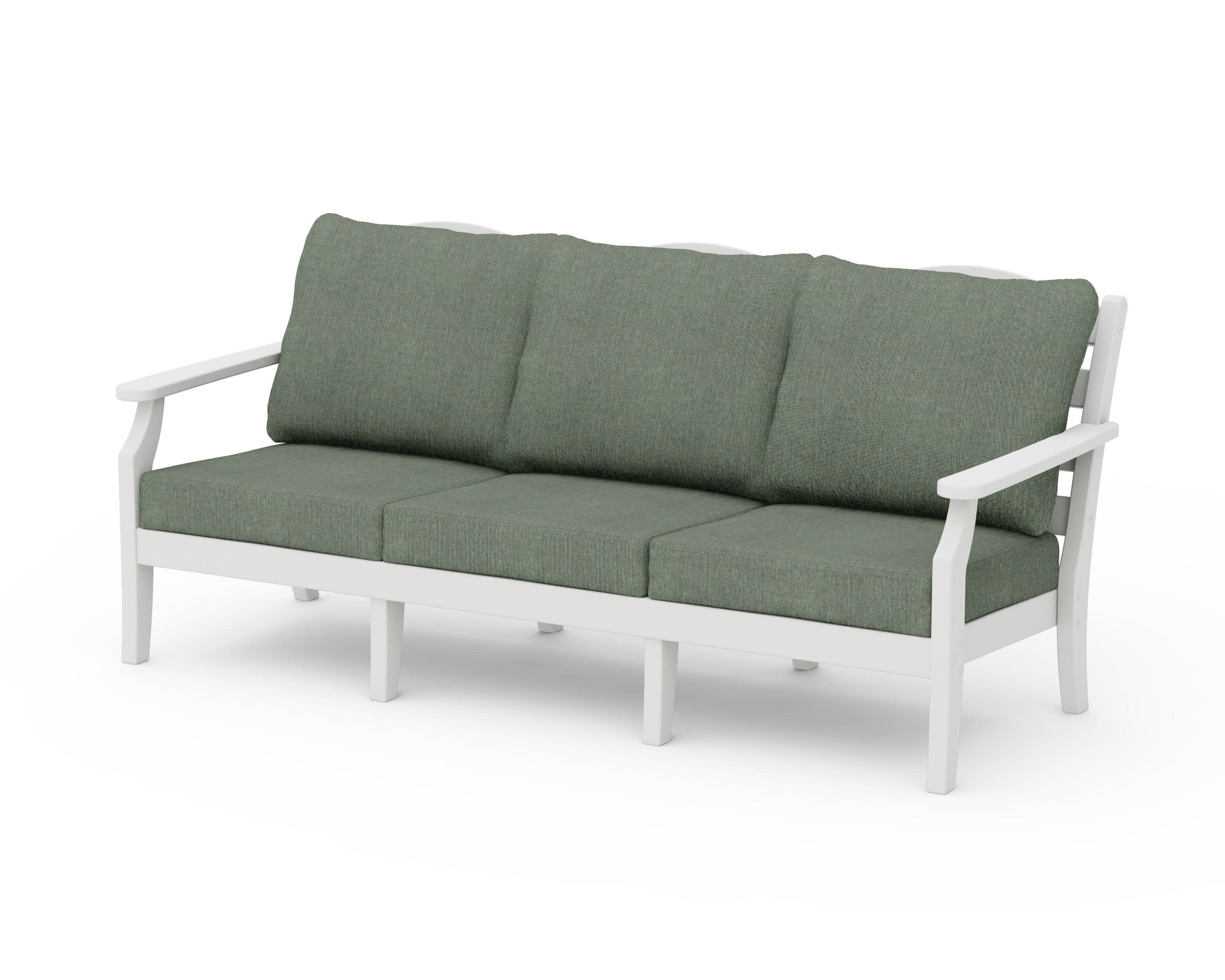 Savannah Deep Seating Sofa in Vintage White / Cast Sage