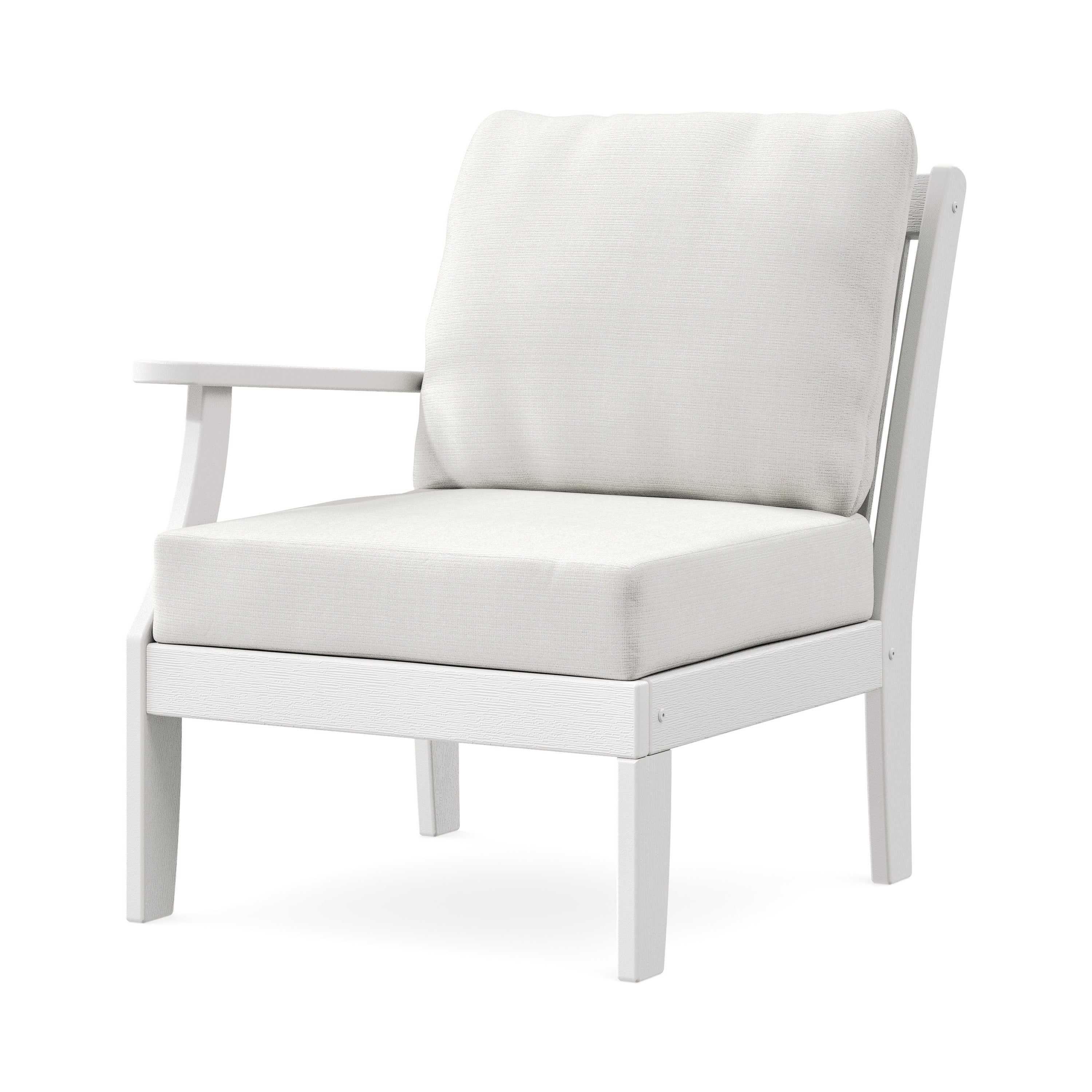 Braxton Modular Left Arm Chair in Vintage White / Natural Linen