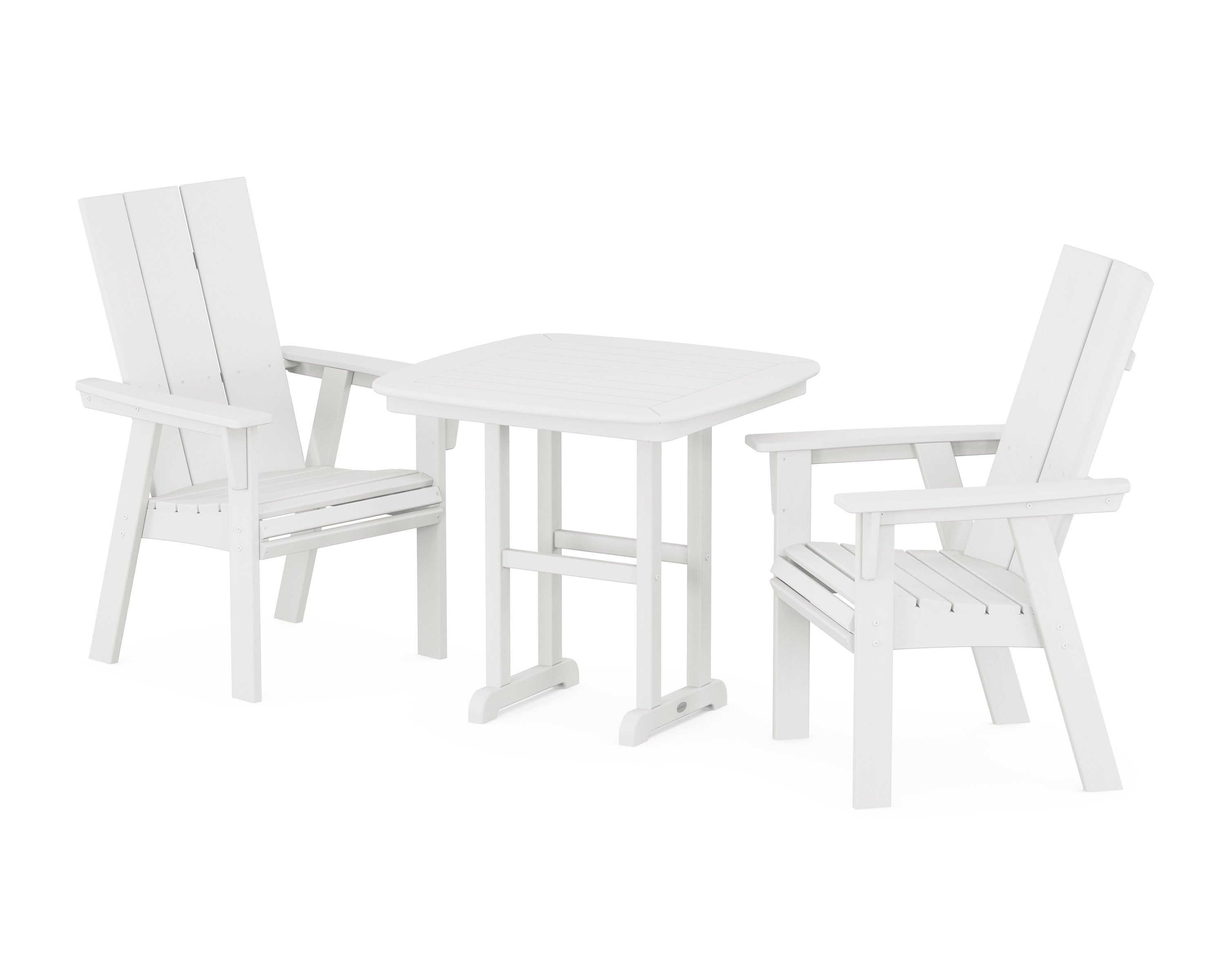Modern Adirondack 3-Piece Dining Set in Vintage White