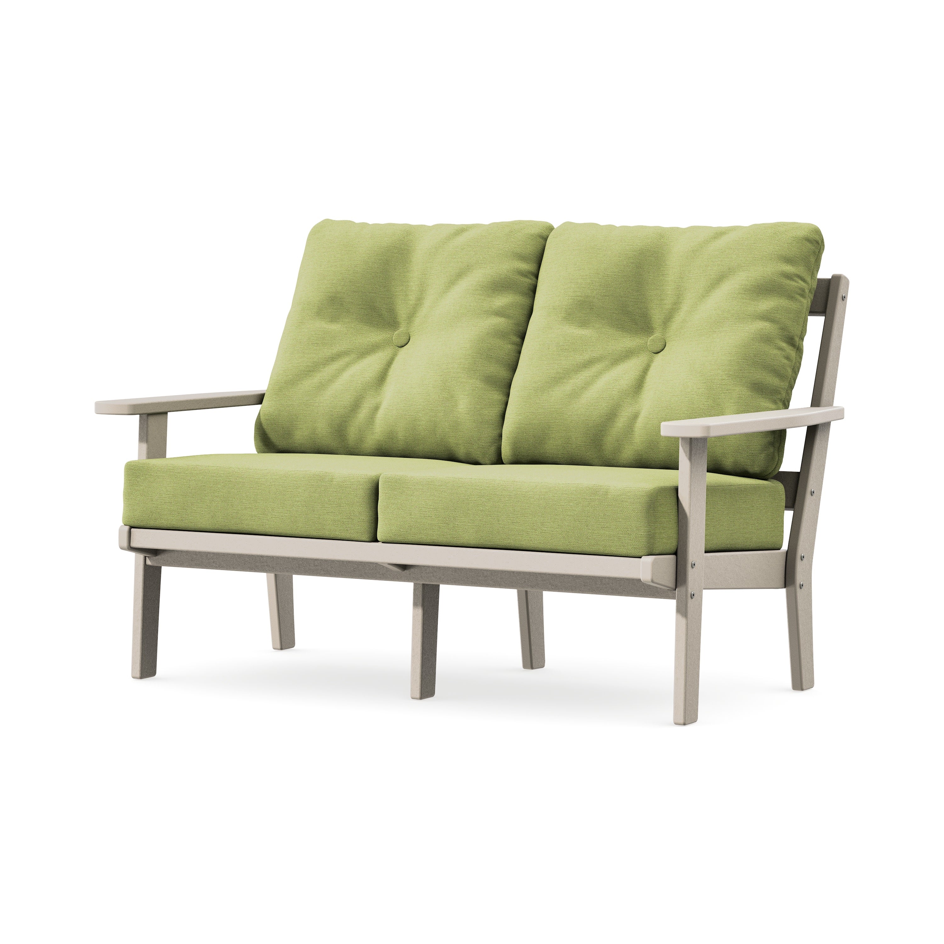 Oxford Deep SeatingLoveseat in Sand / Chartreuse Boucle