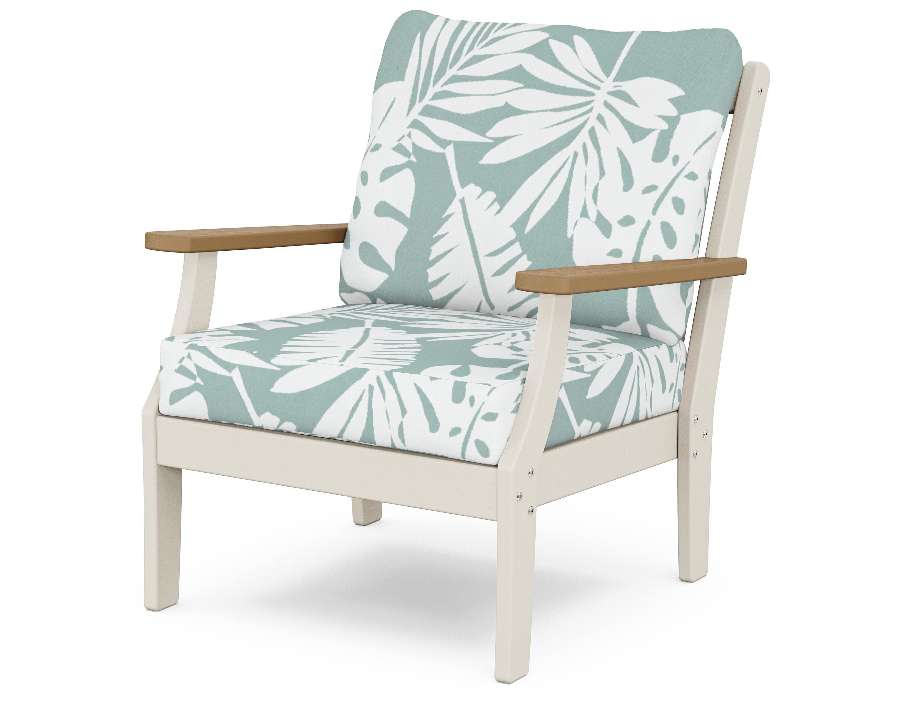 Braxton Deep Seating Chair in Sand / Natural / Leaf Glacier Spa