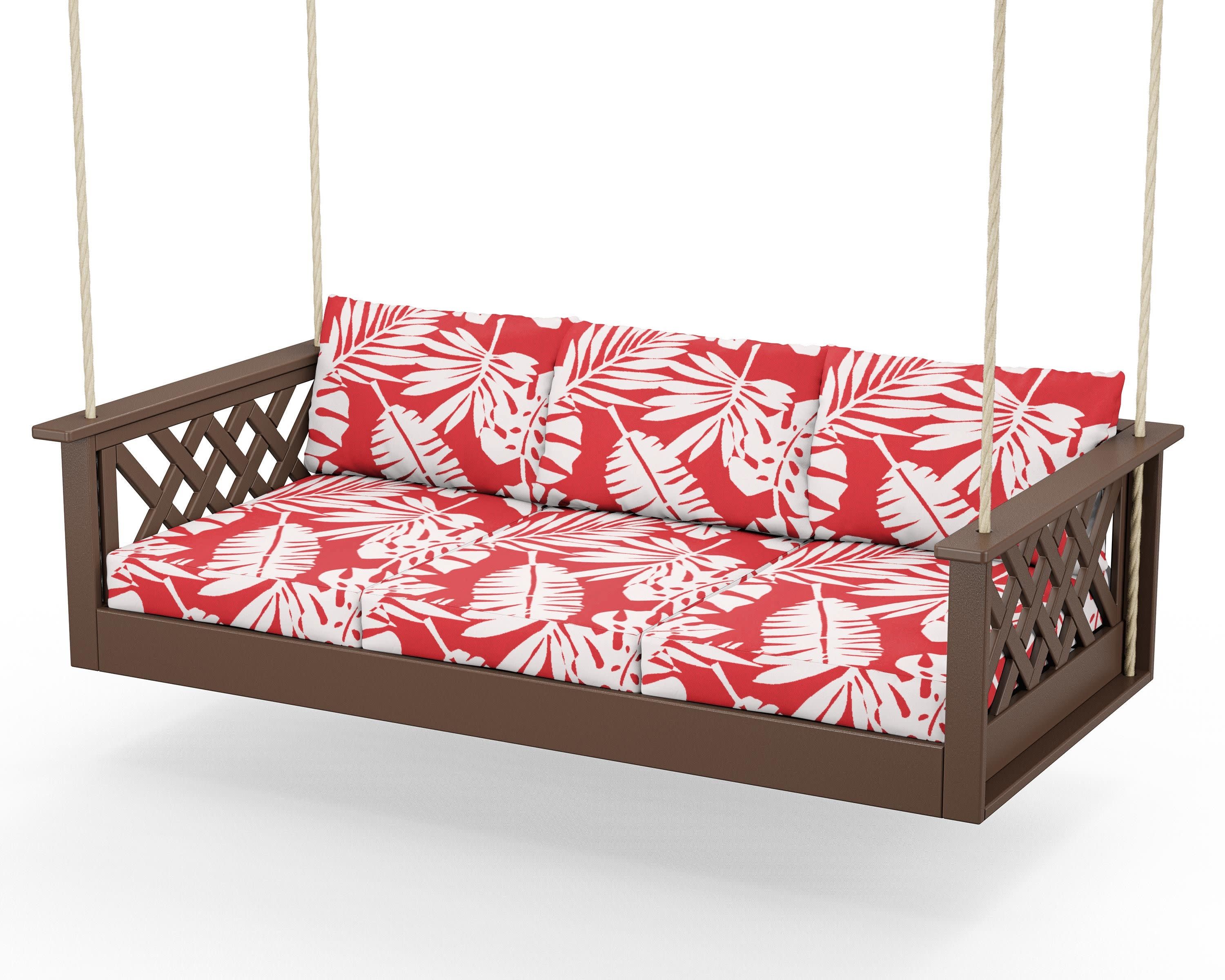 Wovendale Daybed Swing in Mahogany / Leaf Crimson
