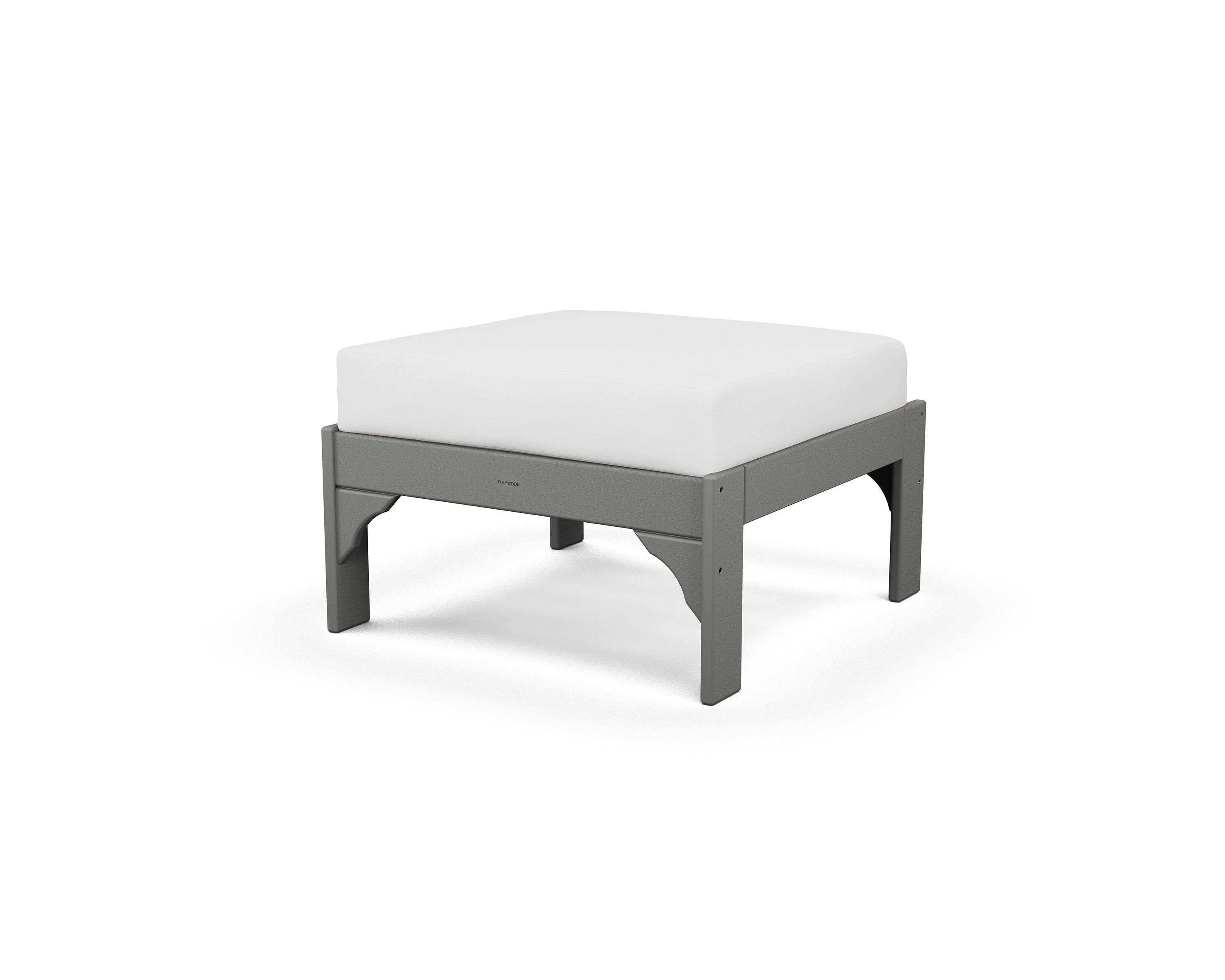 Vineyard Deep Seating Ottoman in Slate Grey / Natural Linen