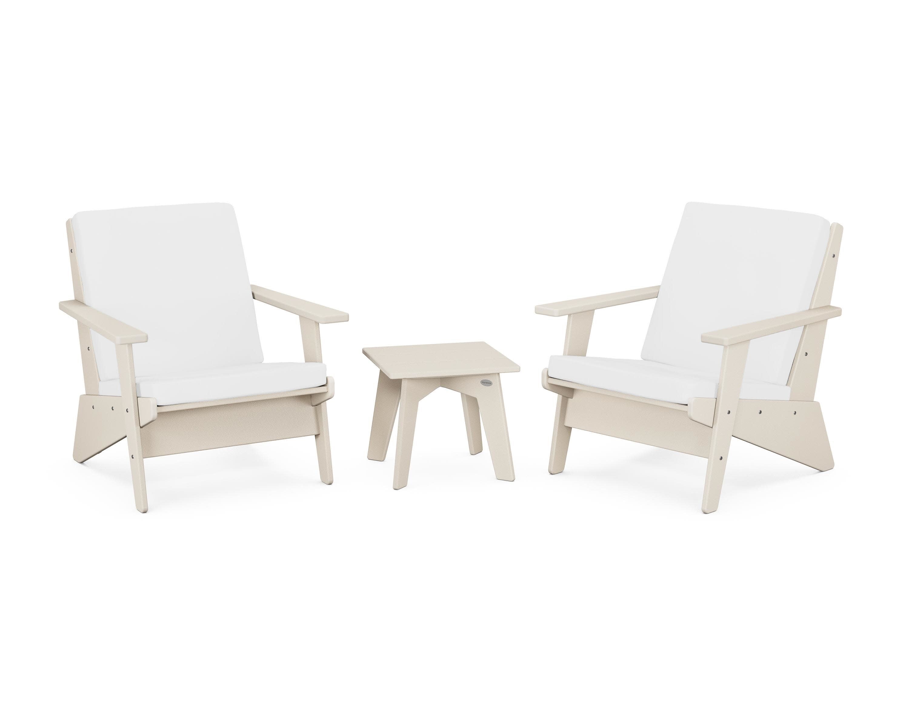 Riviera Modern Lounge 3-Piece Set in Sand / Natural