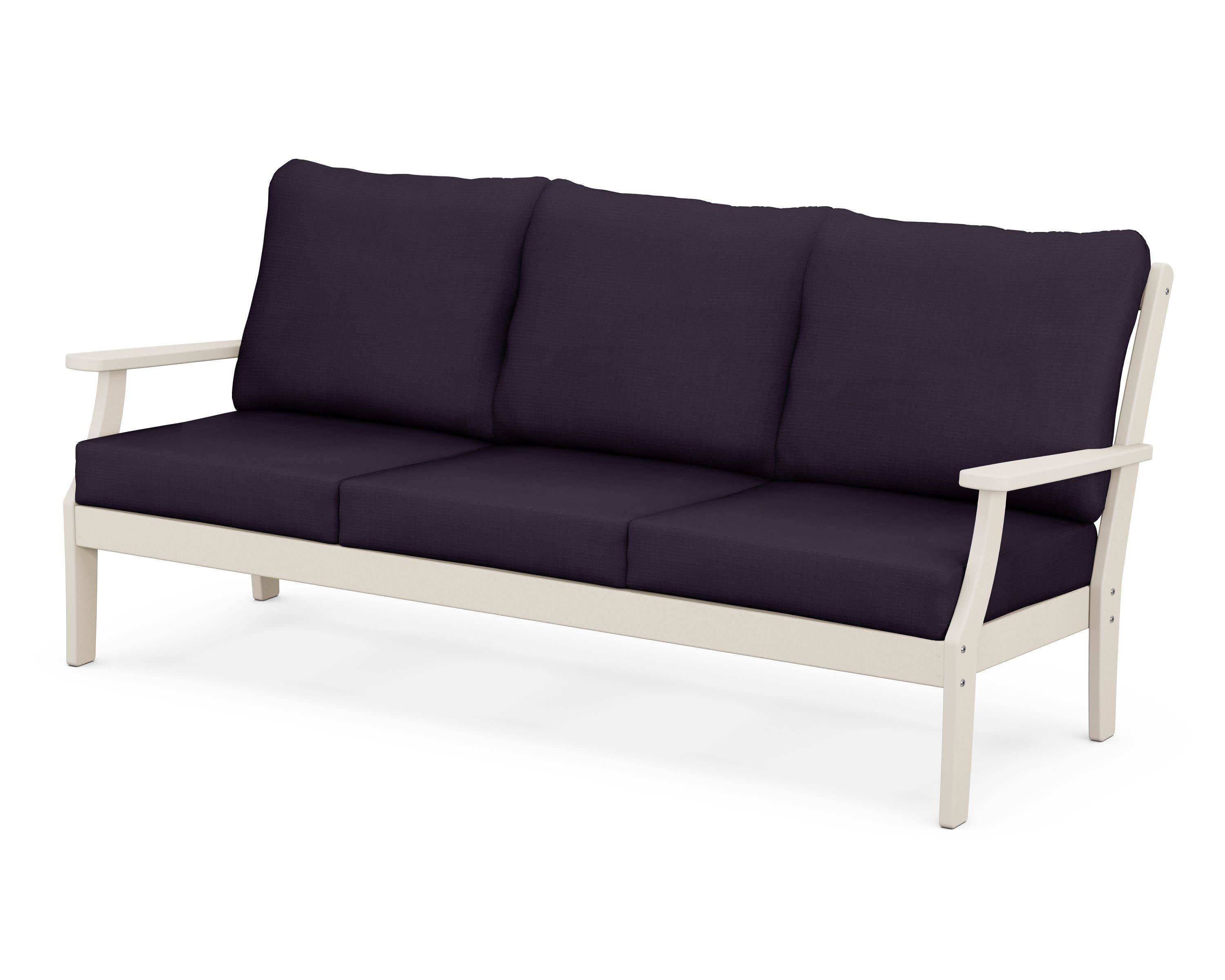 Braxton Deep Seating Sofa in Sand / Navy Linen
