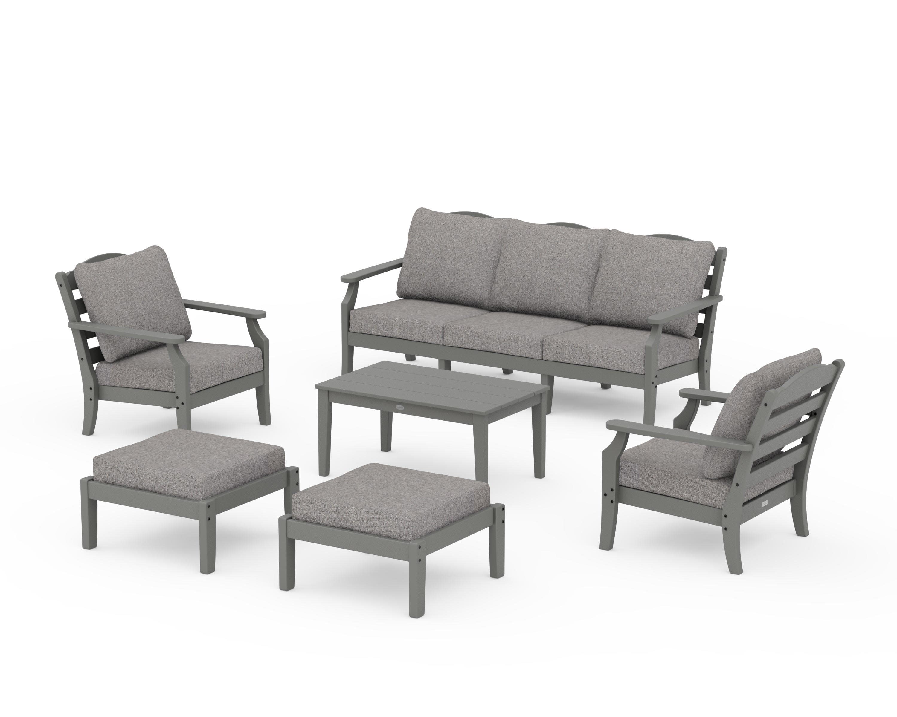 Savannah 6-Piece Lounge Sofa Set in Slate Grey / Grey Mist