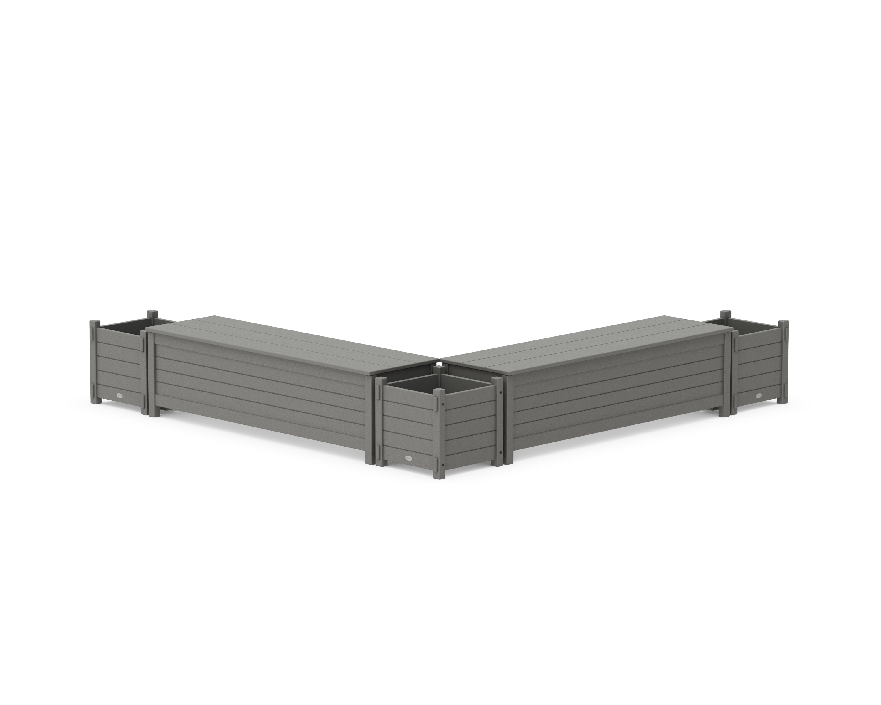 60" Nautical L- Shaped Planter Storage Bench Corner Set