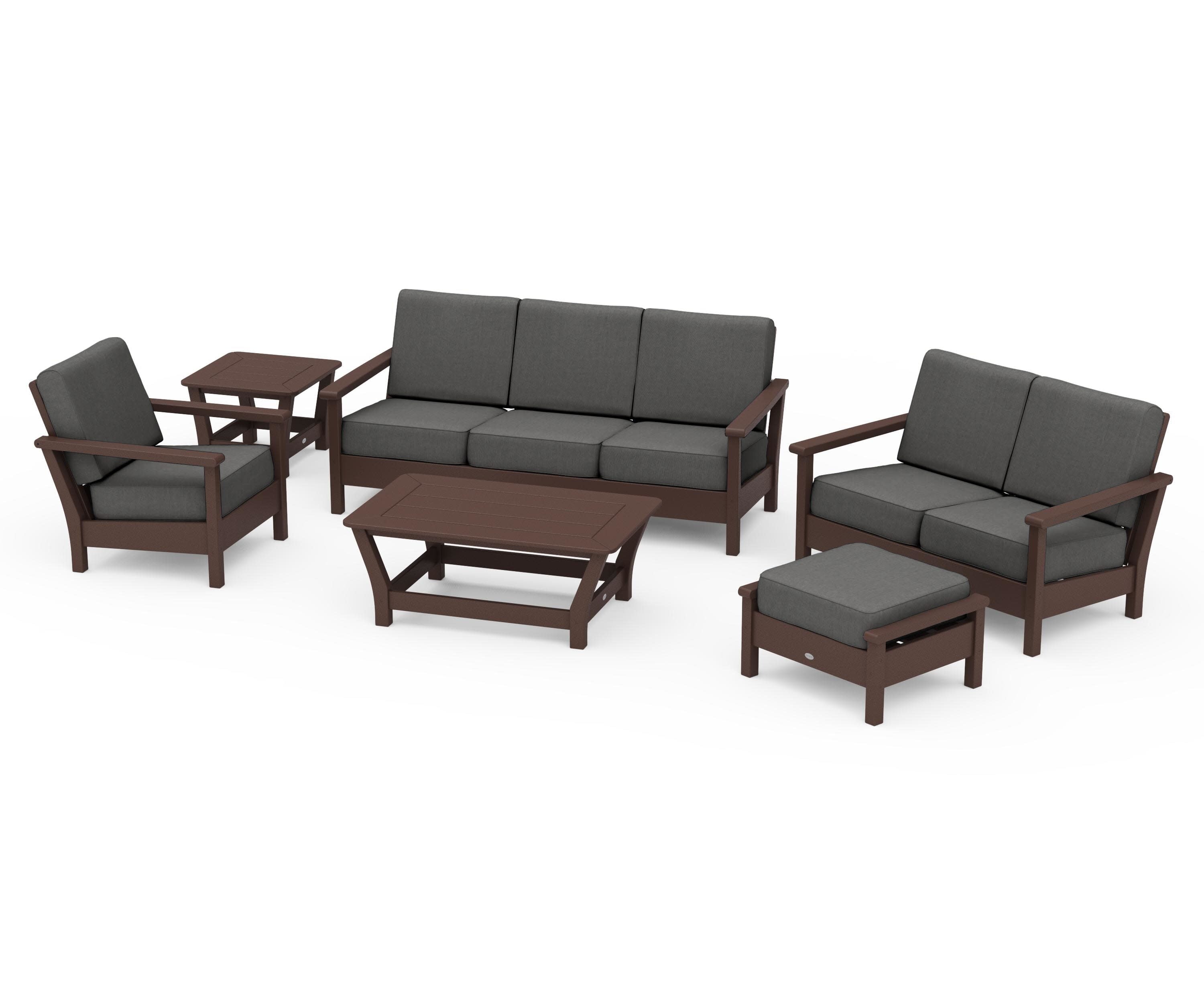 Harbour 6-Piece Outdoor Living Set in Mahogany / Spectrum Carbon