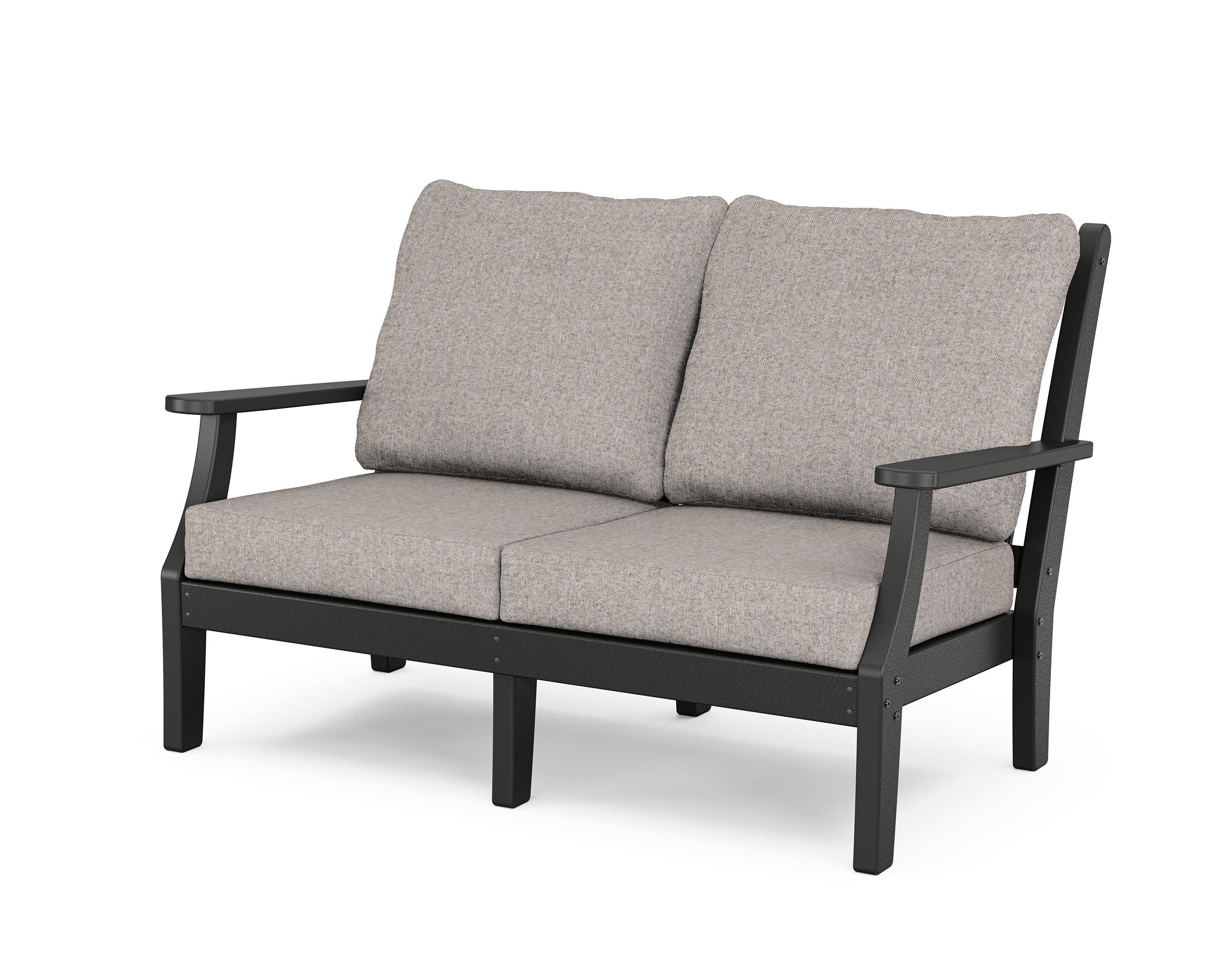Wovendale Deep Seating Loveseat in Black / Weathered Tweed