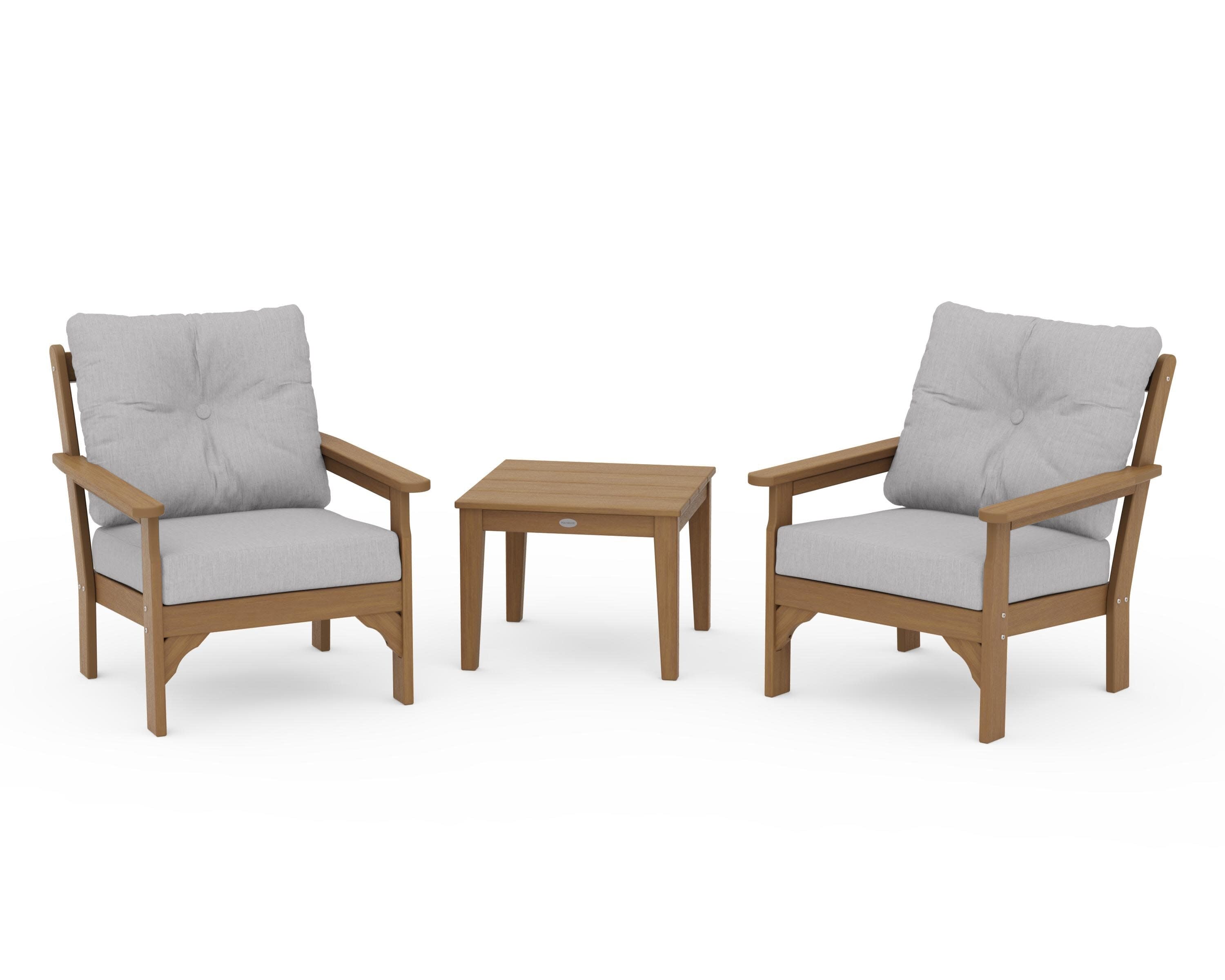 Vineyard 3-Piece Deep Seating Set in Natural / Granite