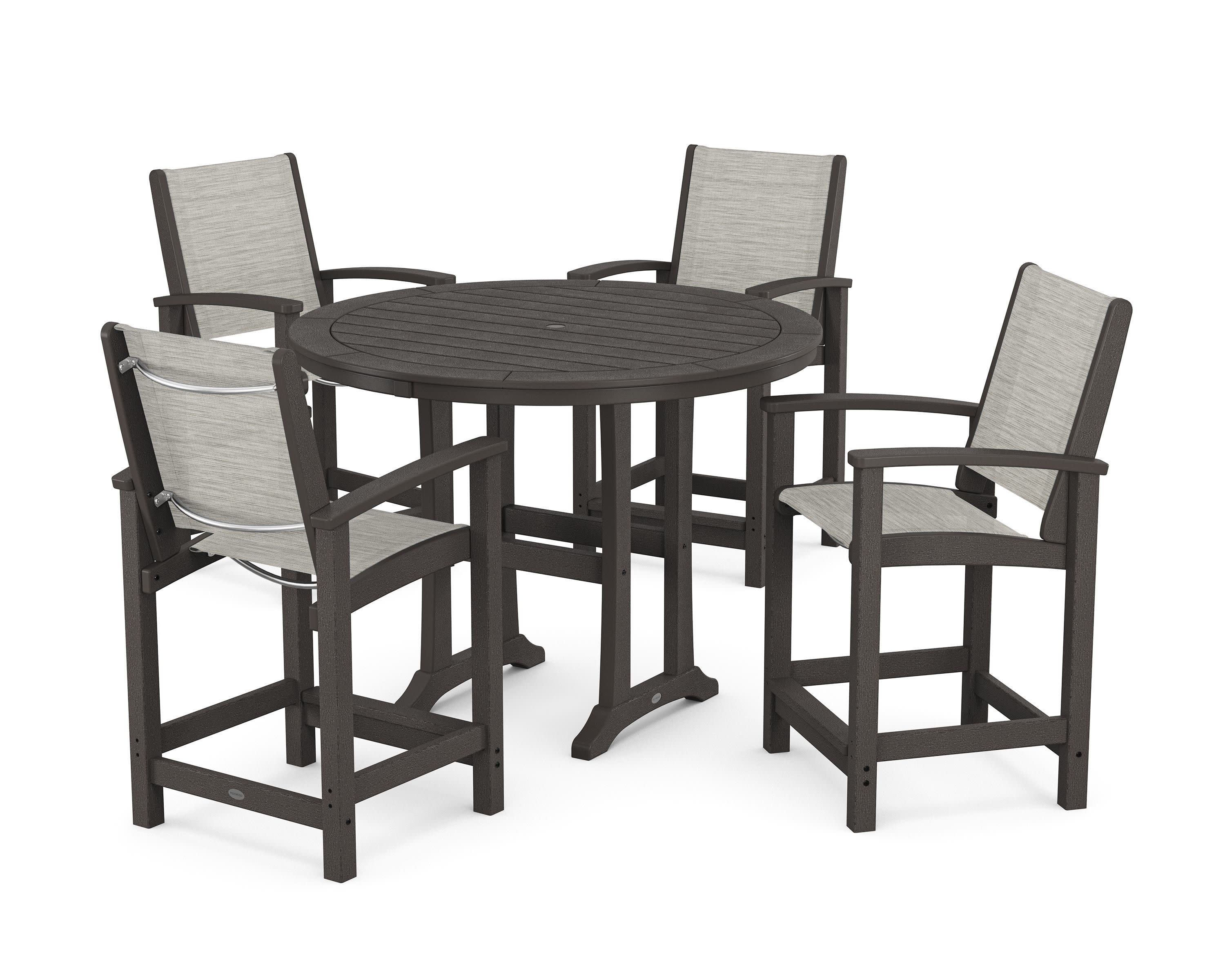 Coastal 5-Piece Counter Set in Vintage Coffee / Birch Sling