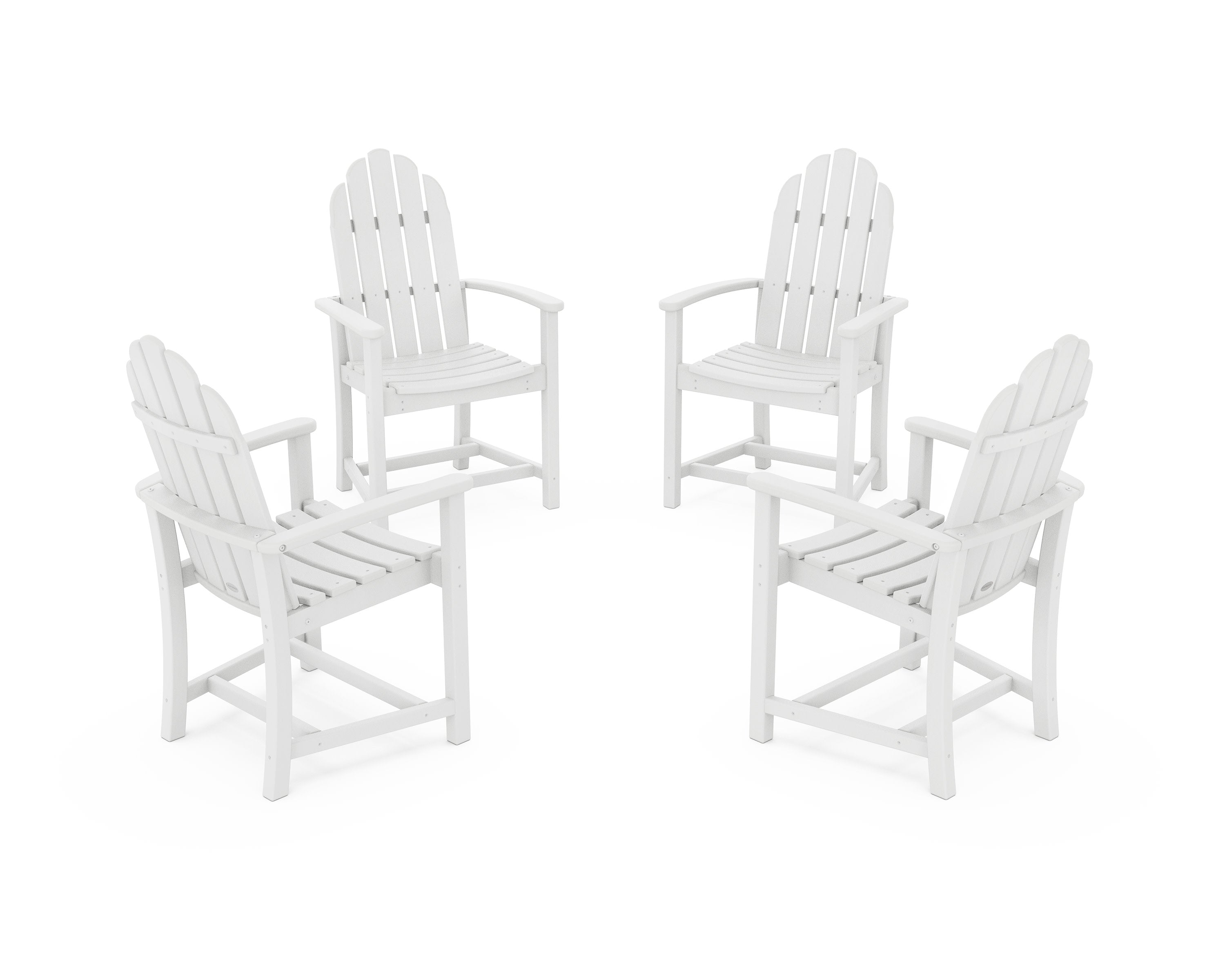 Classic 4-Piece Upright Adirondack Conversation Set in White