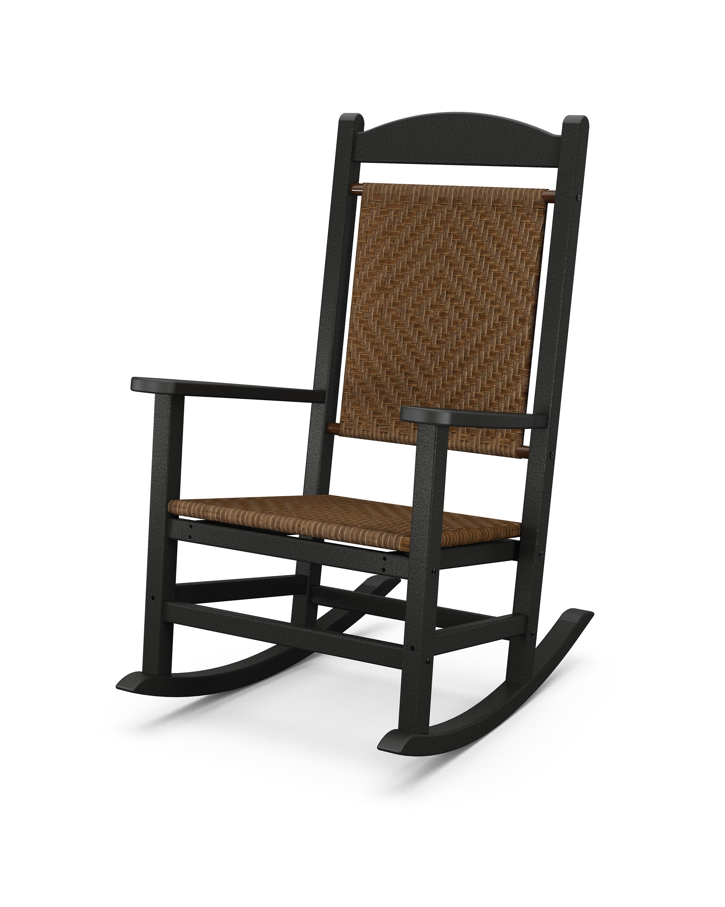 Presidential Woven Rocking Chair in Black / Tigerwood