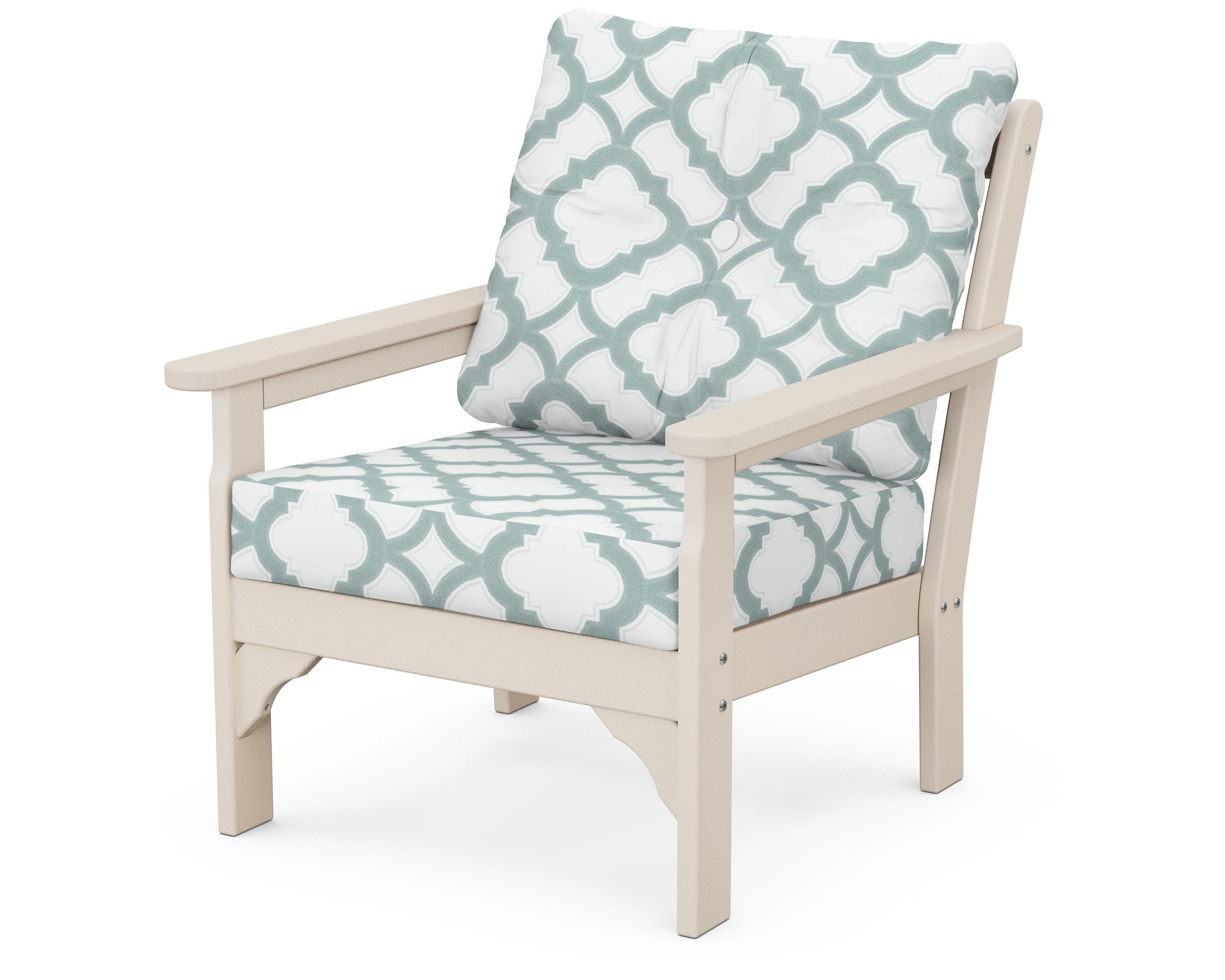 Vineyard Deep Seating Chair in Sand / Trellis Glacier Spa