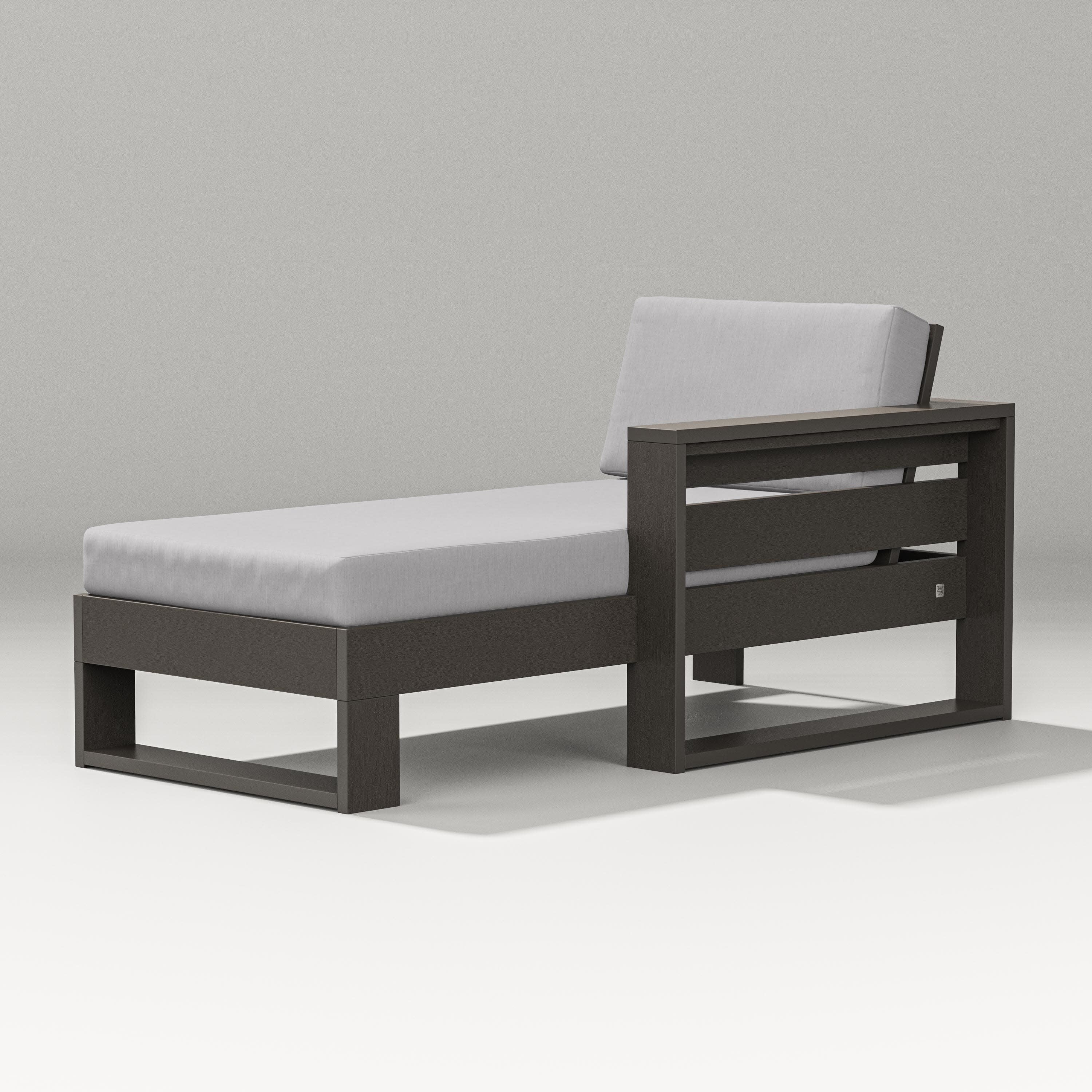 Latitude Modular Right Arm Chaise in Vintage Coffee / Granite