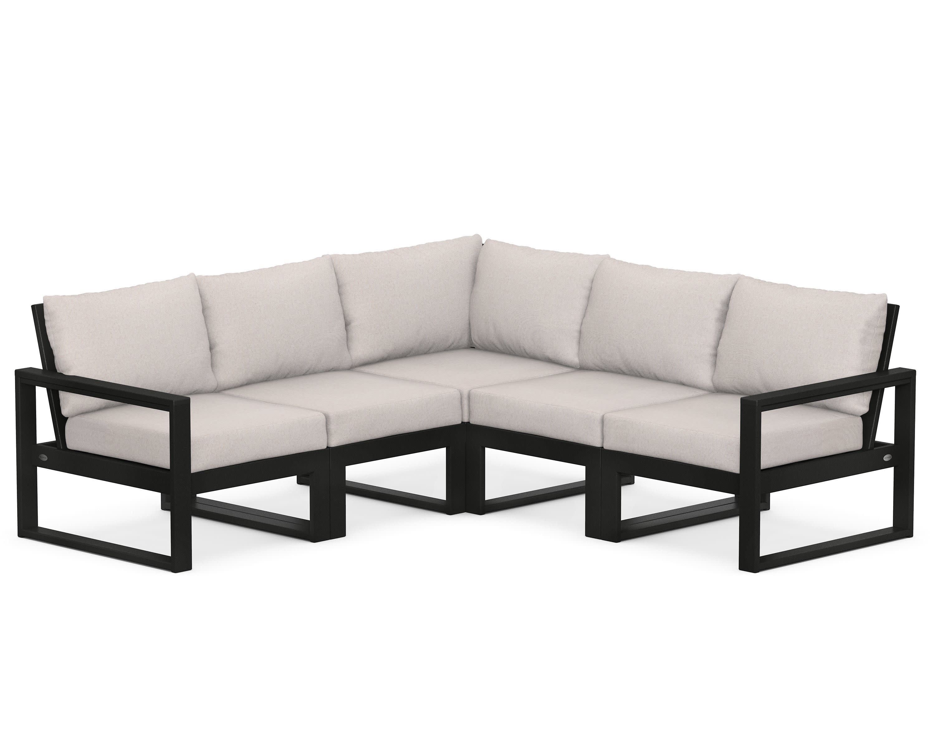 EDGE 5-Piece Modular Deep Seating Set in Black / Dune Burlap