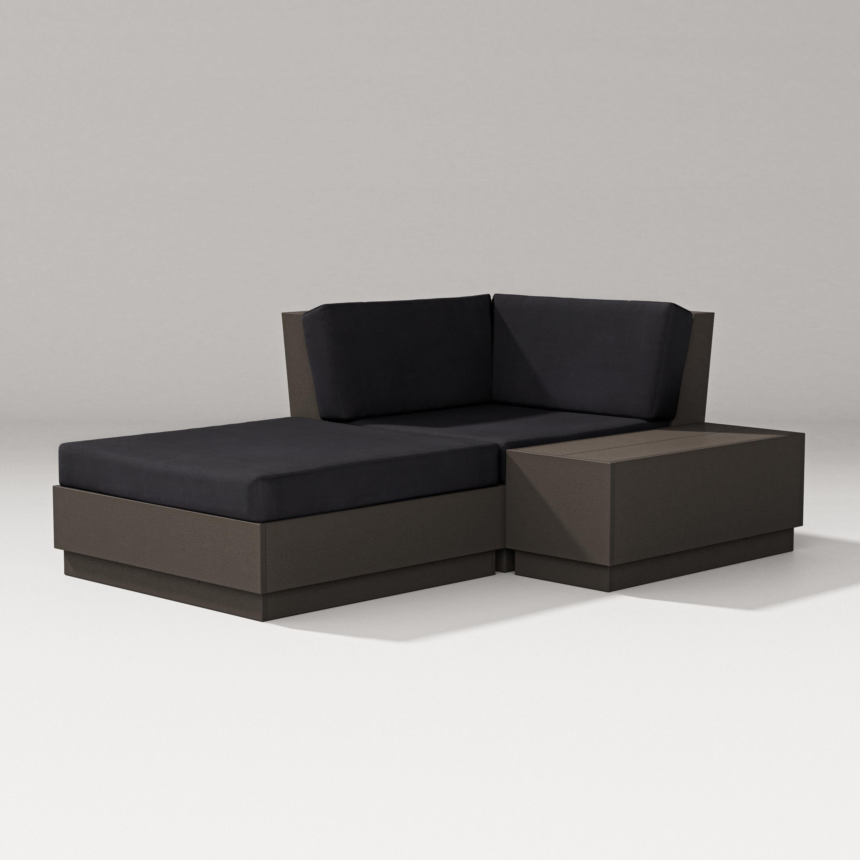 Elevate Corner Chaise in Vintage Coffee / Midnight Linen