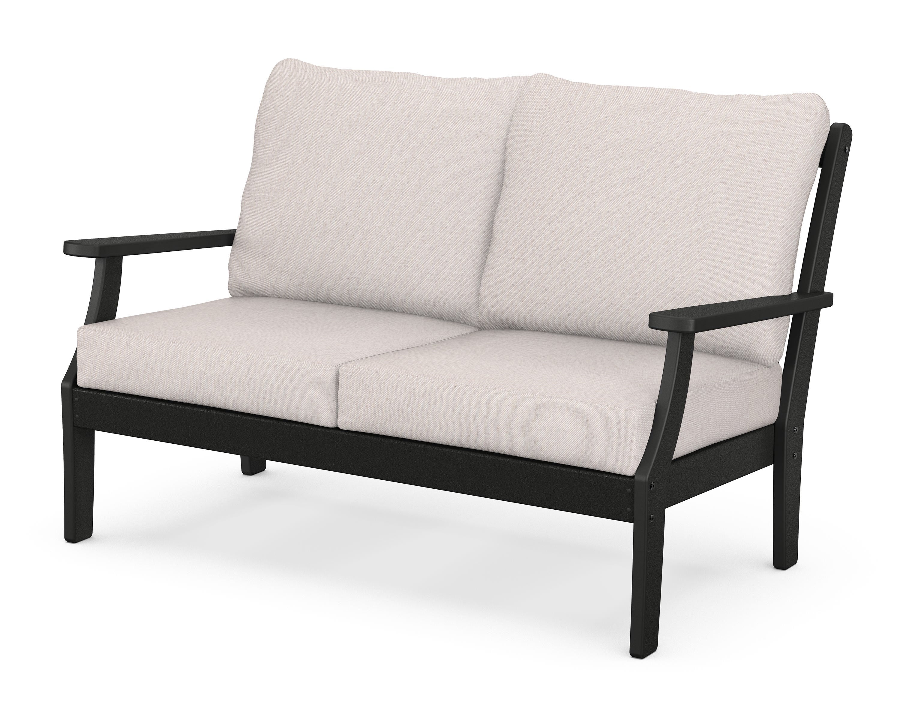 Braxton Deep Seating Loveseat in Black / Dune Burlap