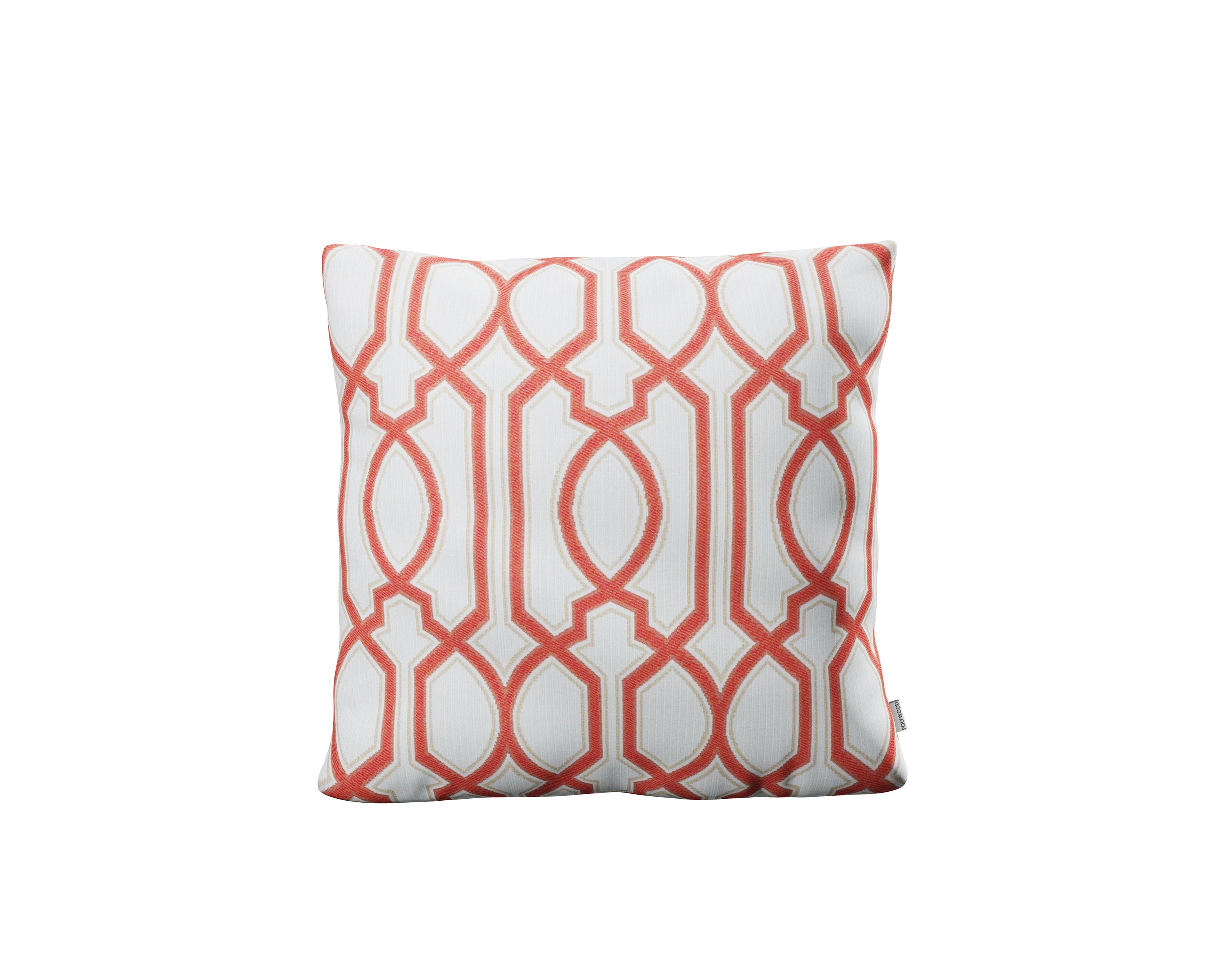 18" Outdoor Throw Pillow in Chelsey Trellis Coral