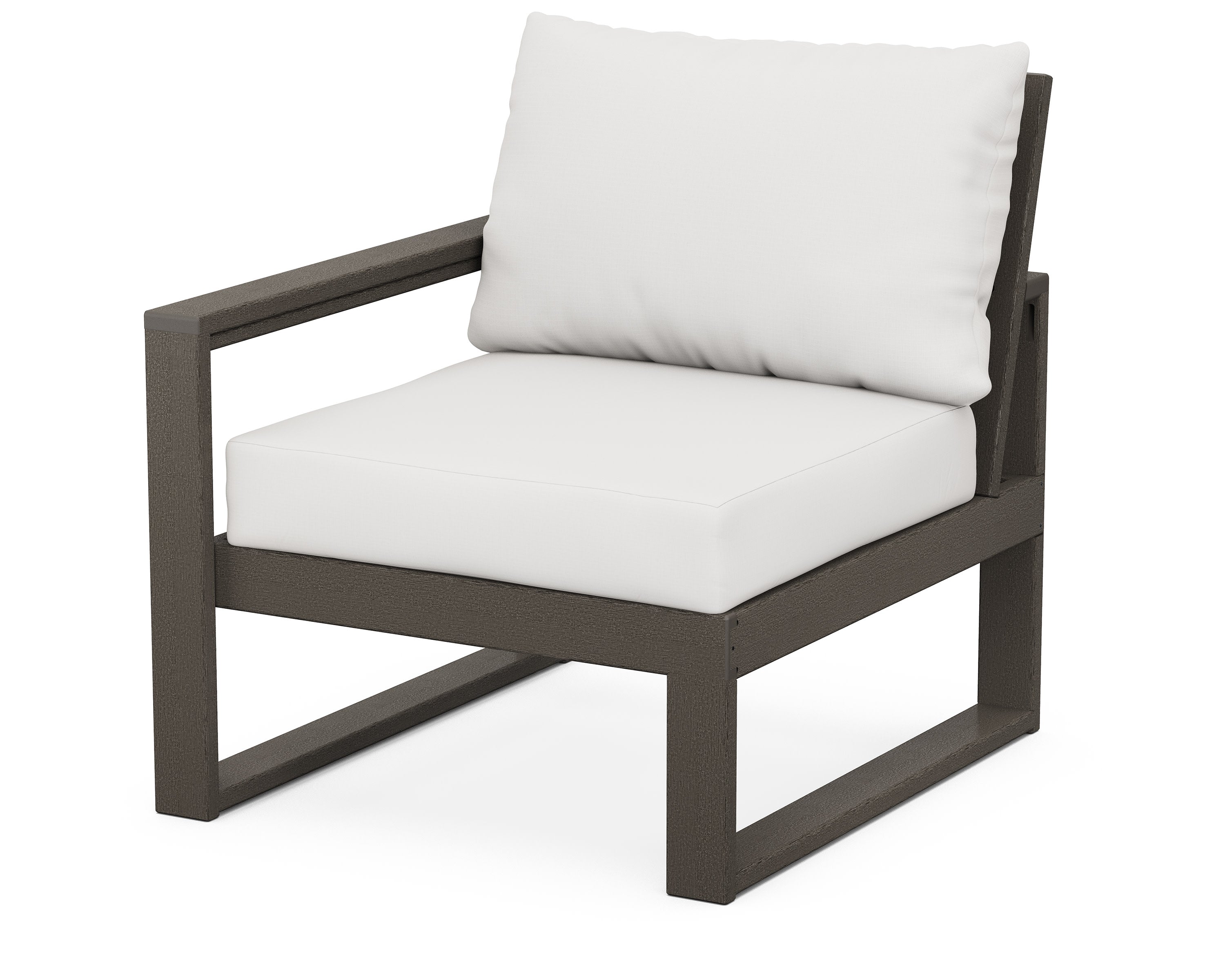 EDGE Modular Left Arm Chair in Vintage Coffee / Natural Linen