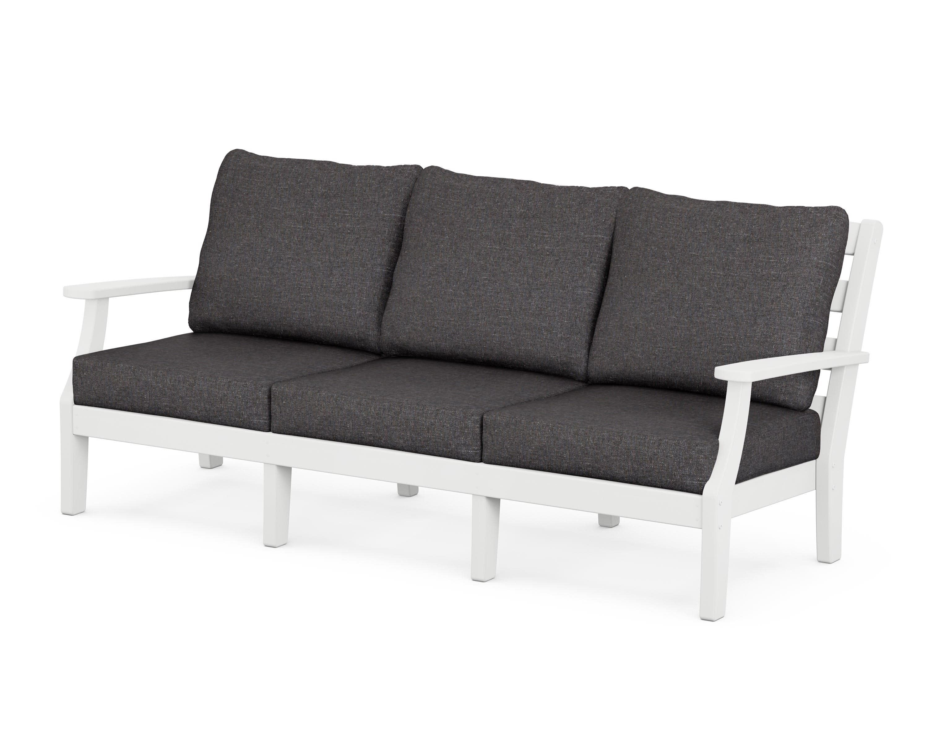 Chesapeake Deep Seating Sofa in White / Ash Charcoal