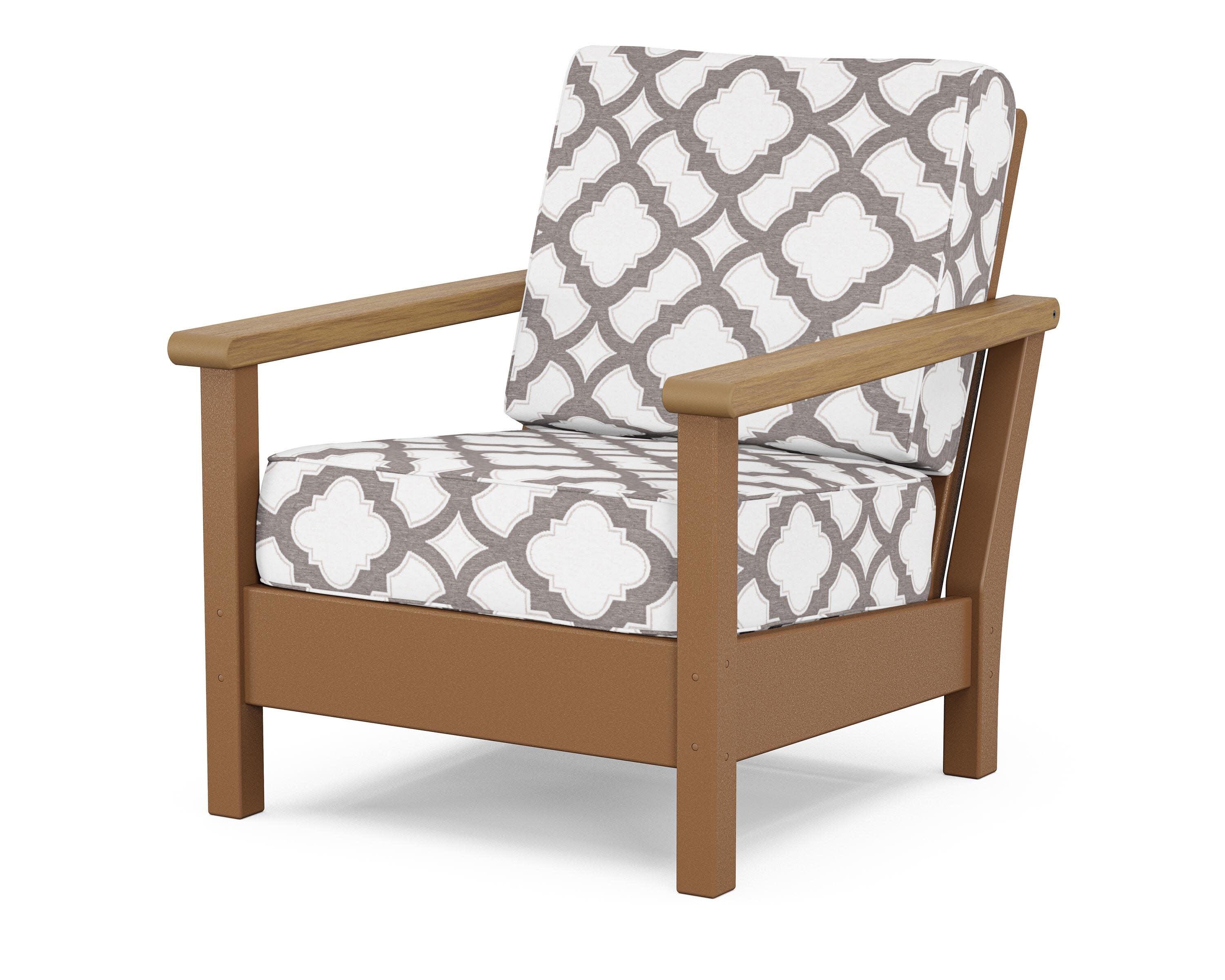 Harbour Deep Seating Chair in Teak / Natural / Trellis Grey Mist