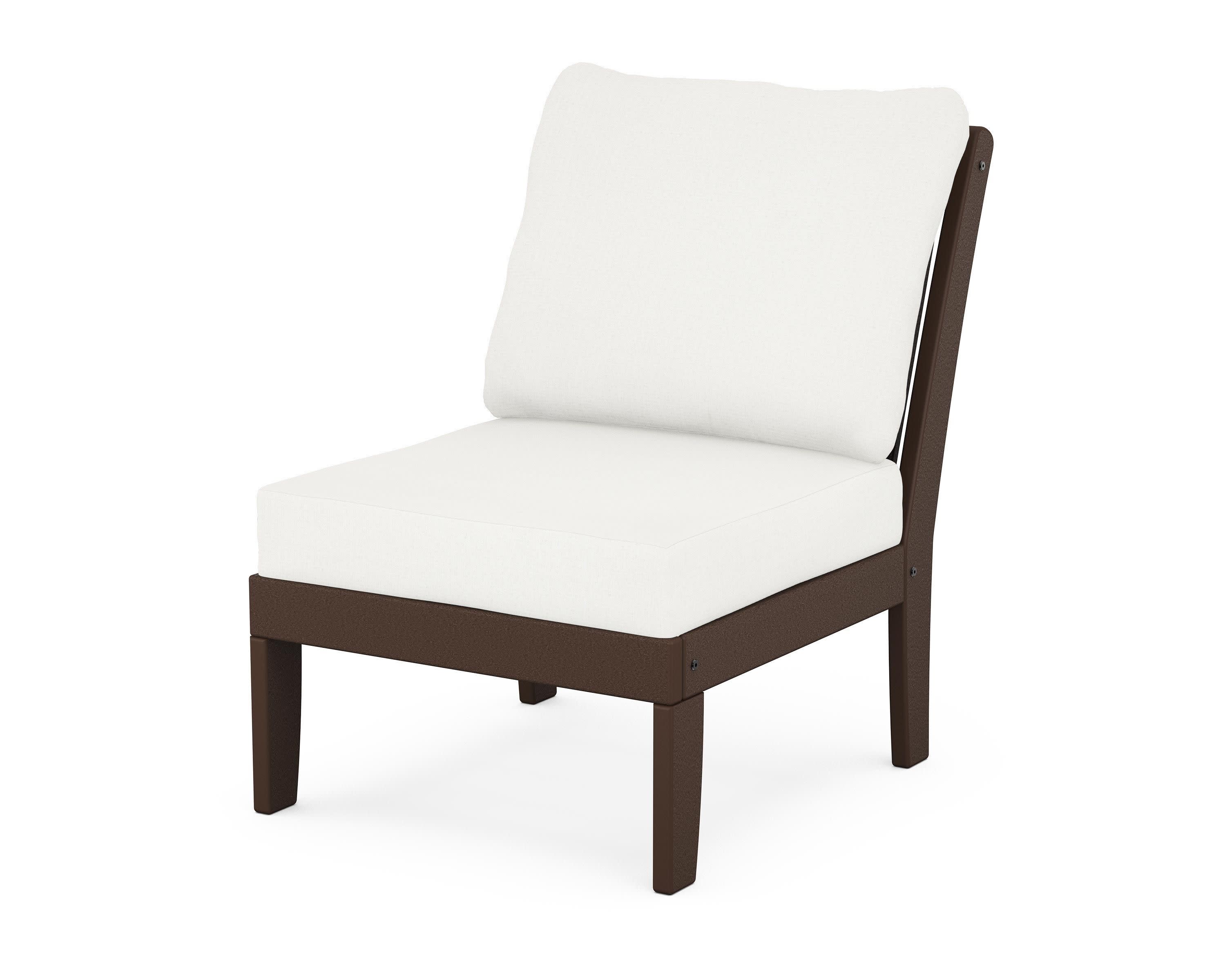 Braxton Modular Armless Chair in Mahogany / Natural Linen