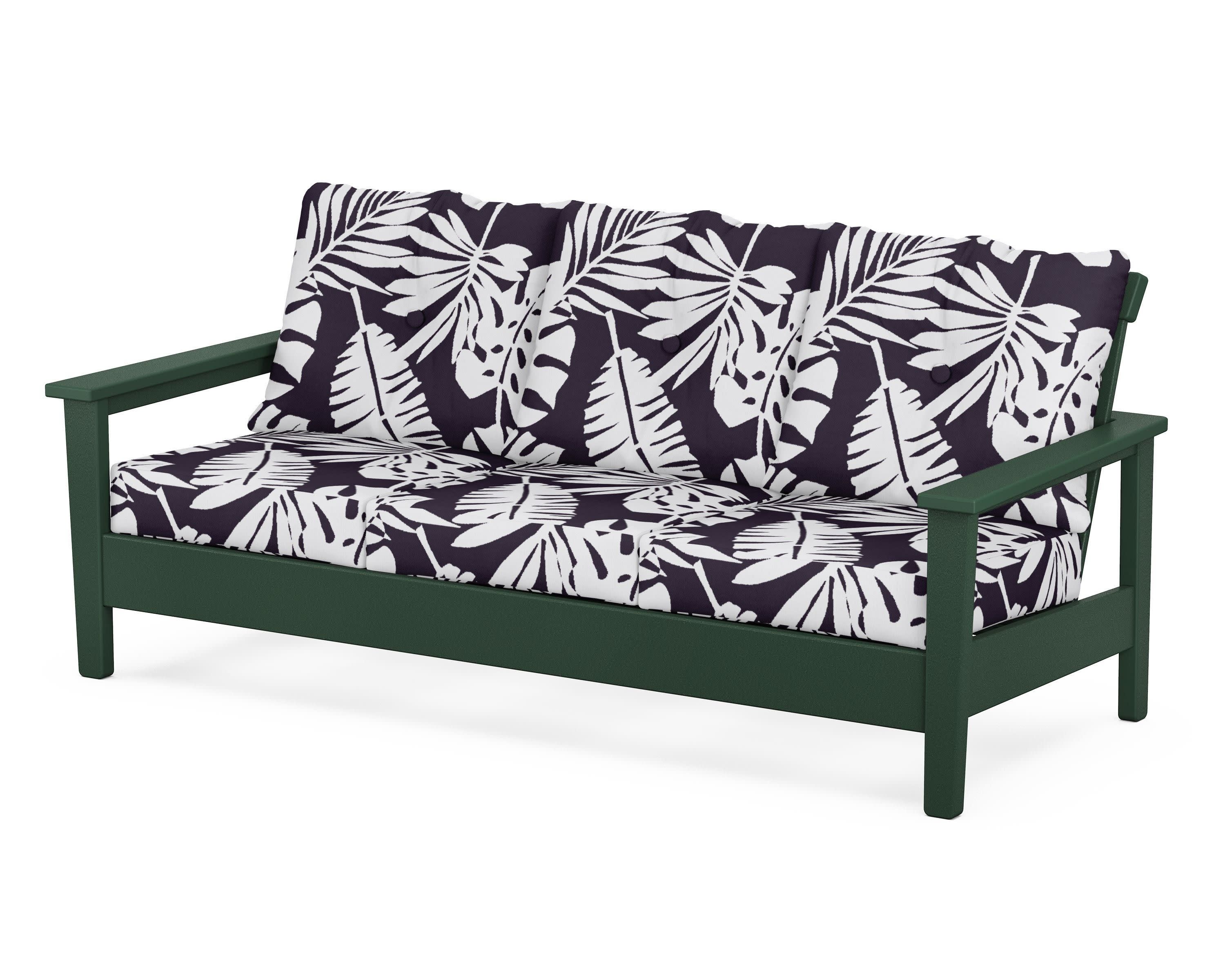 Prescott Deep Seating Sofa in Green / Leaf Navy