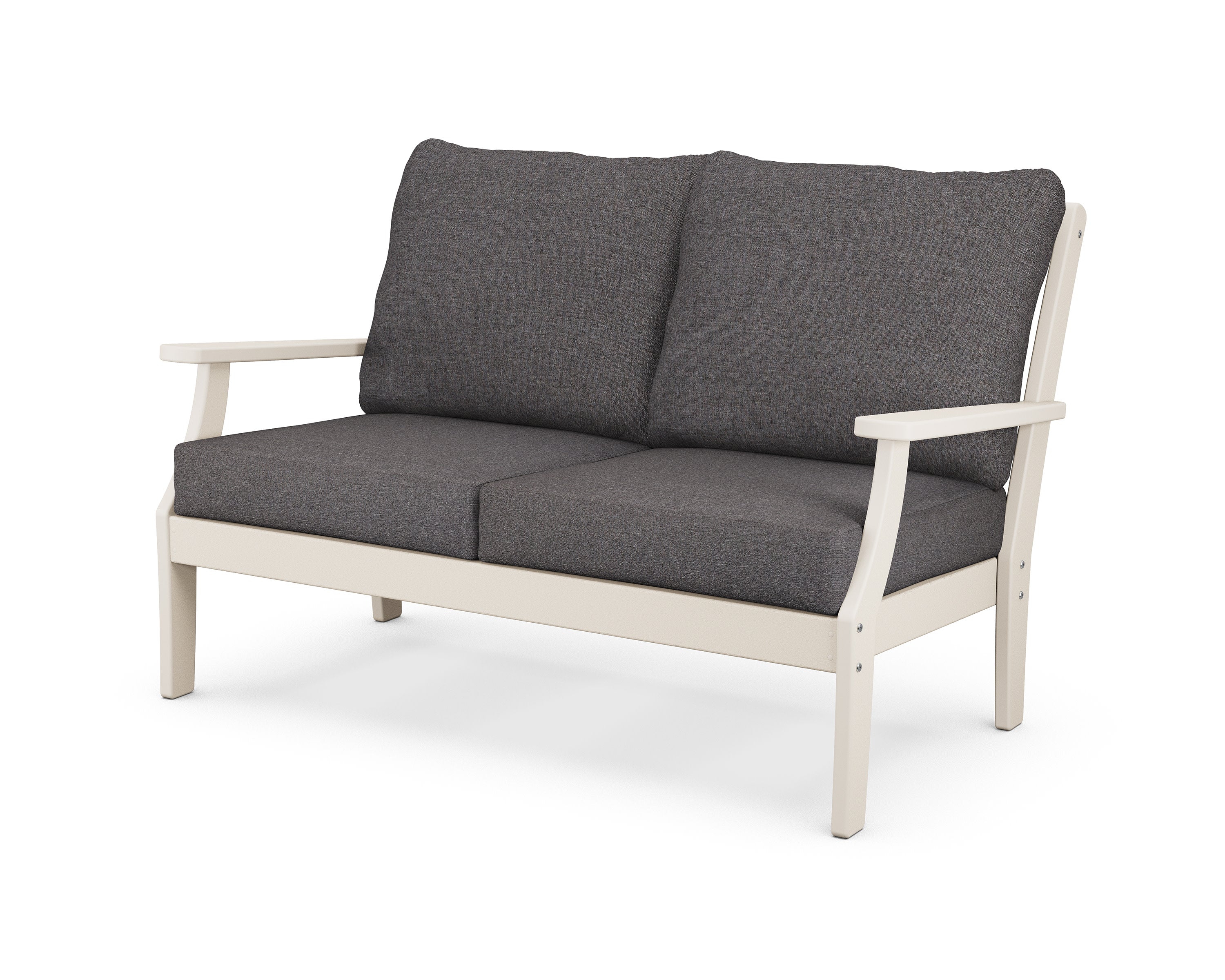 Braxton Deep Seating Loveseat in Sand / Ash Charcoal