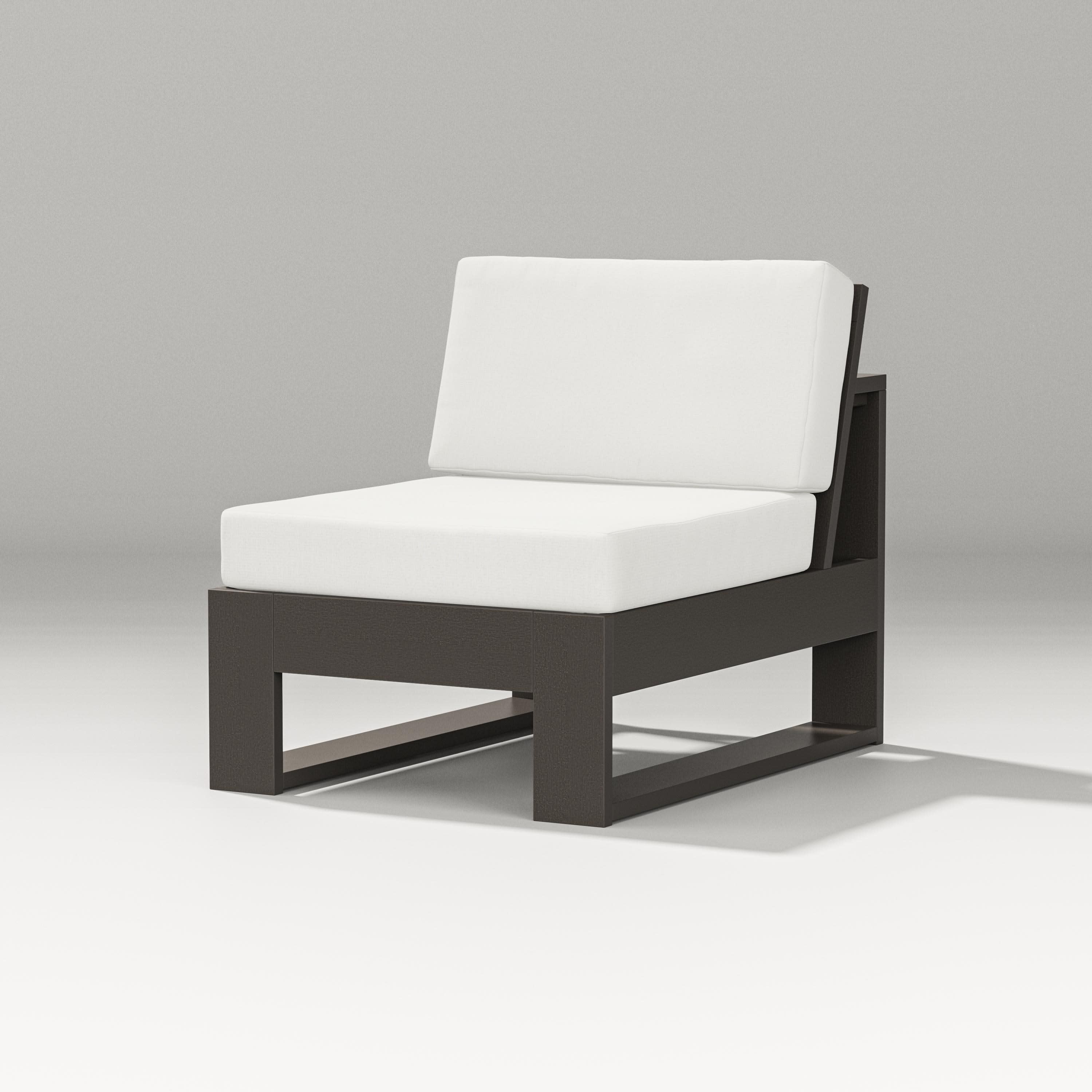 Latitude Modular Armless Chair in Vintage Coffee / Natural Linen
