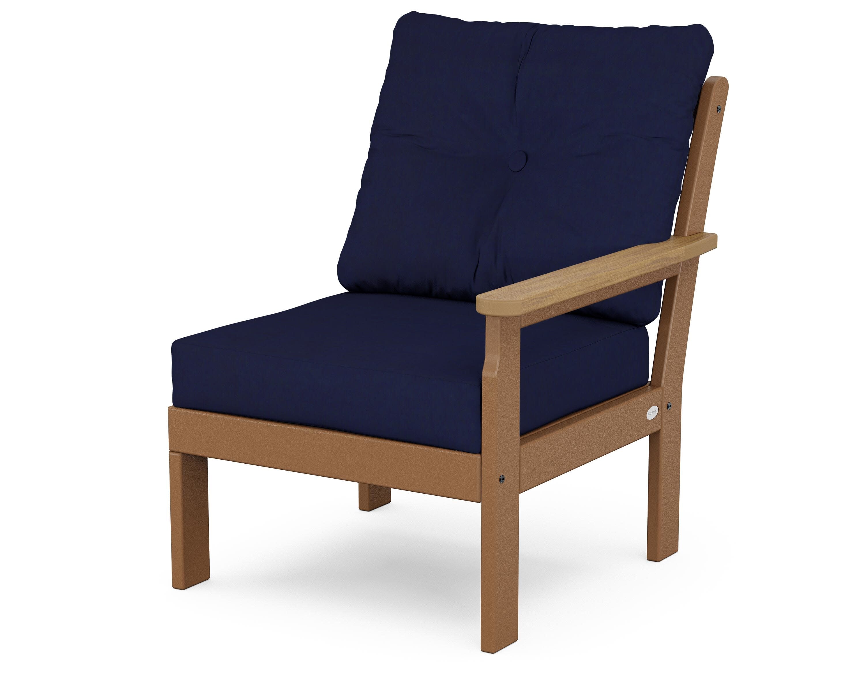 Vineyard Modular Right Arm Chair in Teak / Natural / Navy