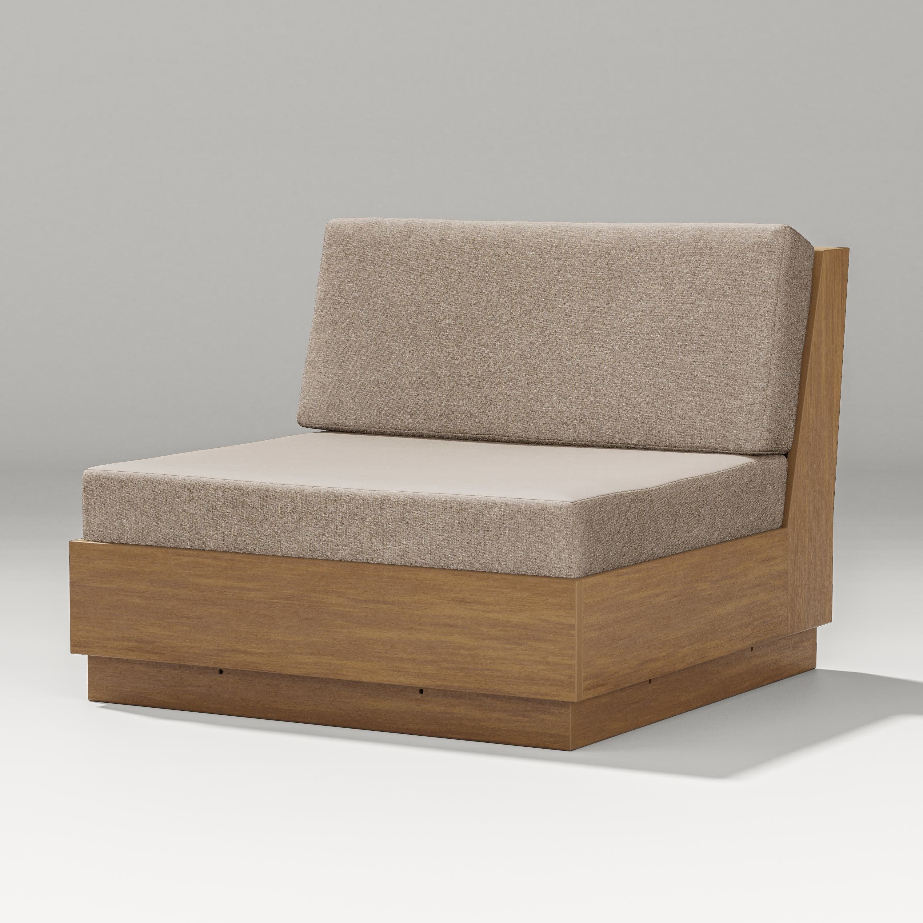 Elevate Modular Armless Chair in Natural / Spiced Burlap