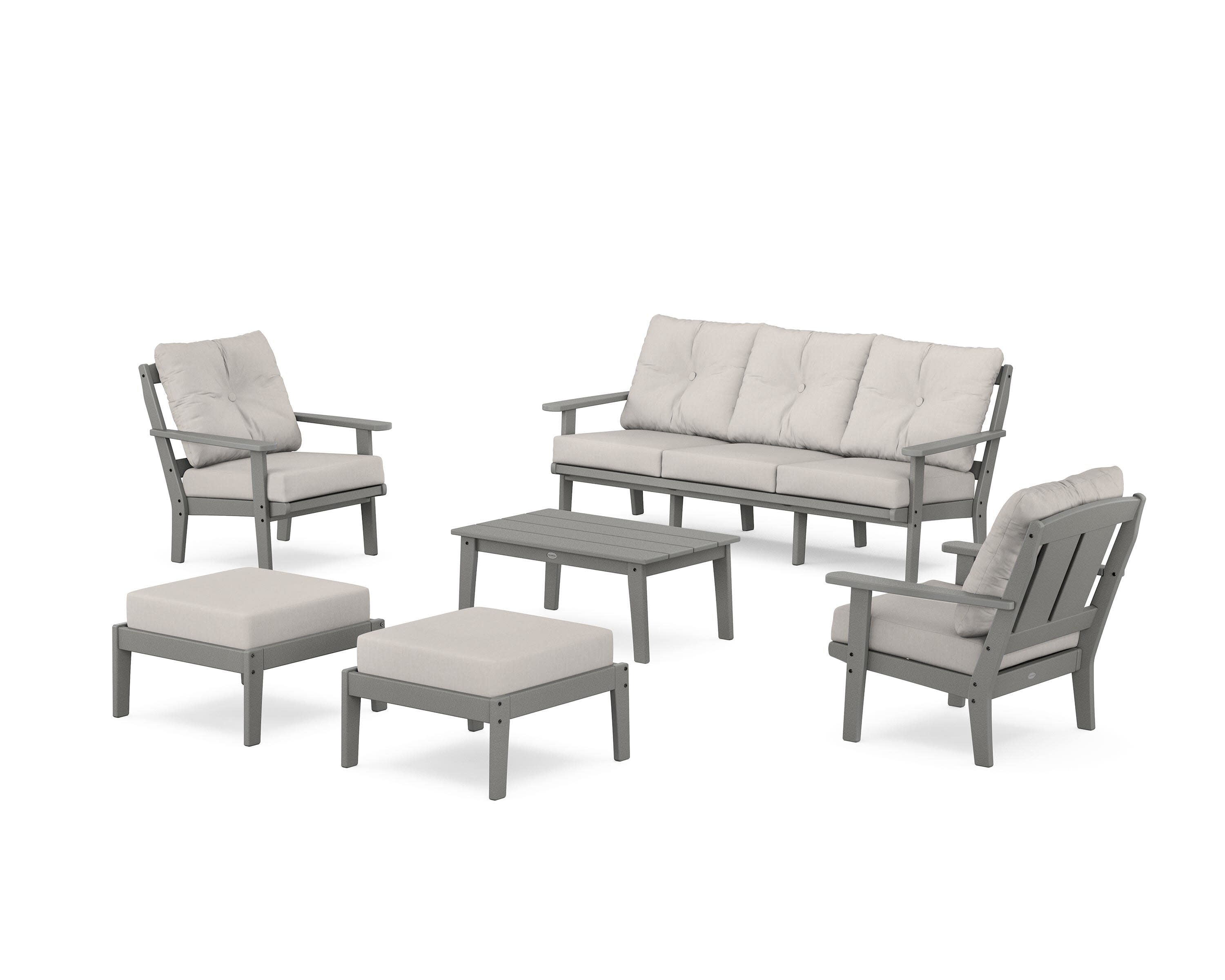 Mission 6-Piece Lounge Sofa Set in Slate Grey / Cast Ash