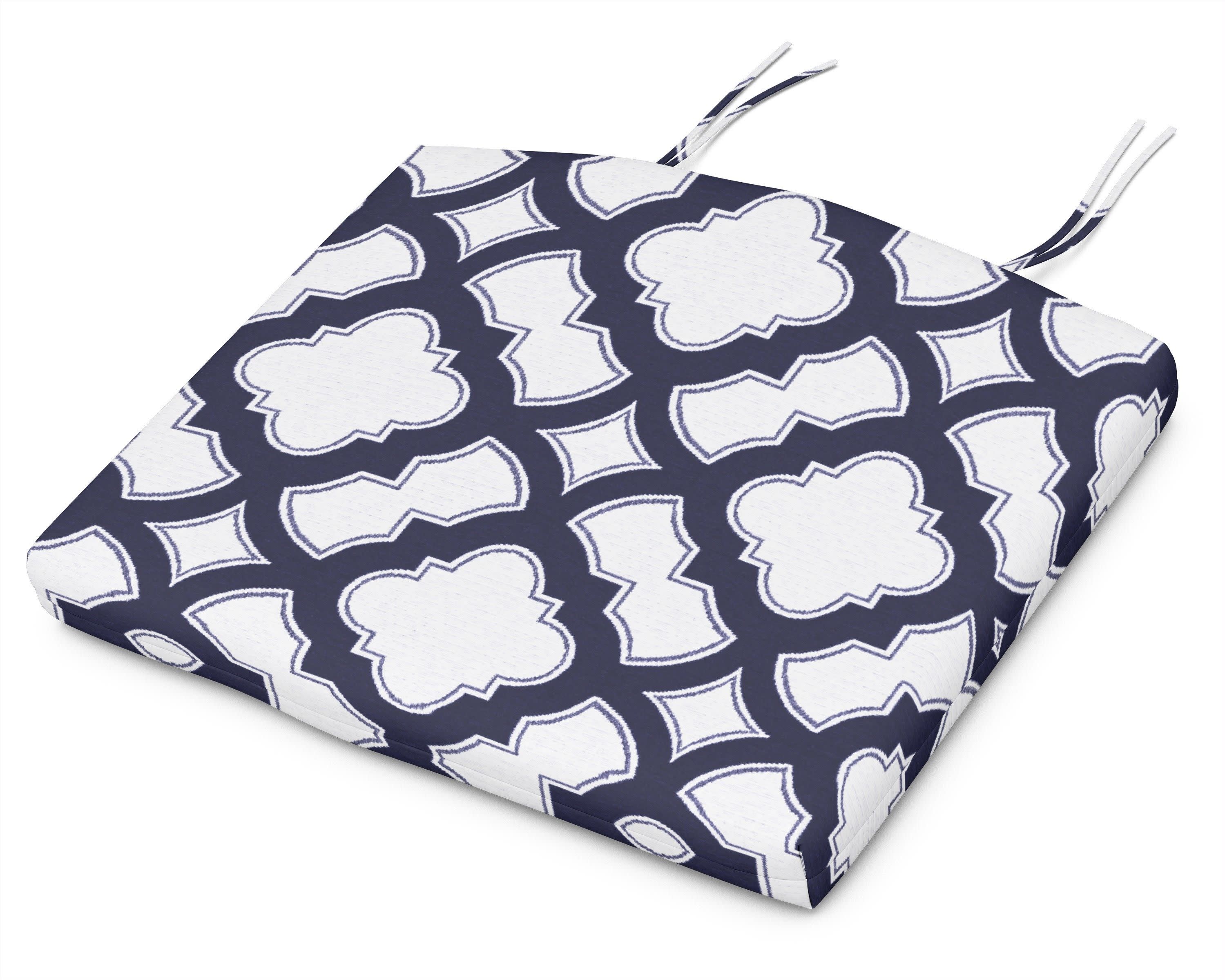 Seat Cushion - 17.80"D x 19"W x 2.5"H in Trellis Navy