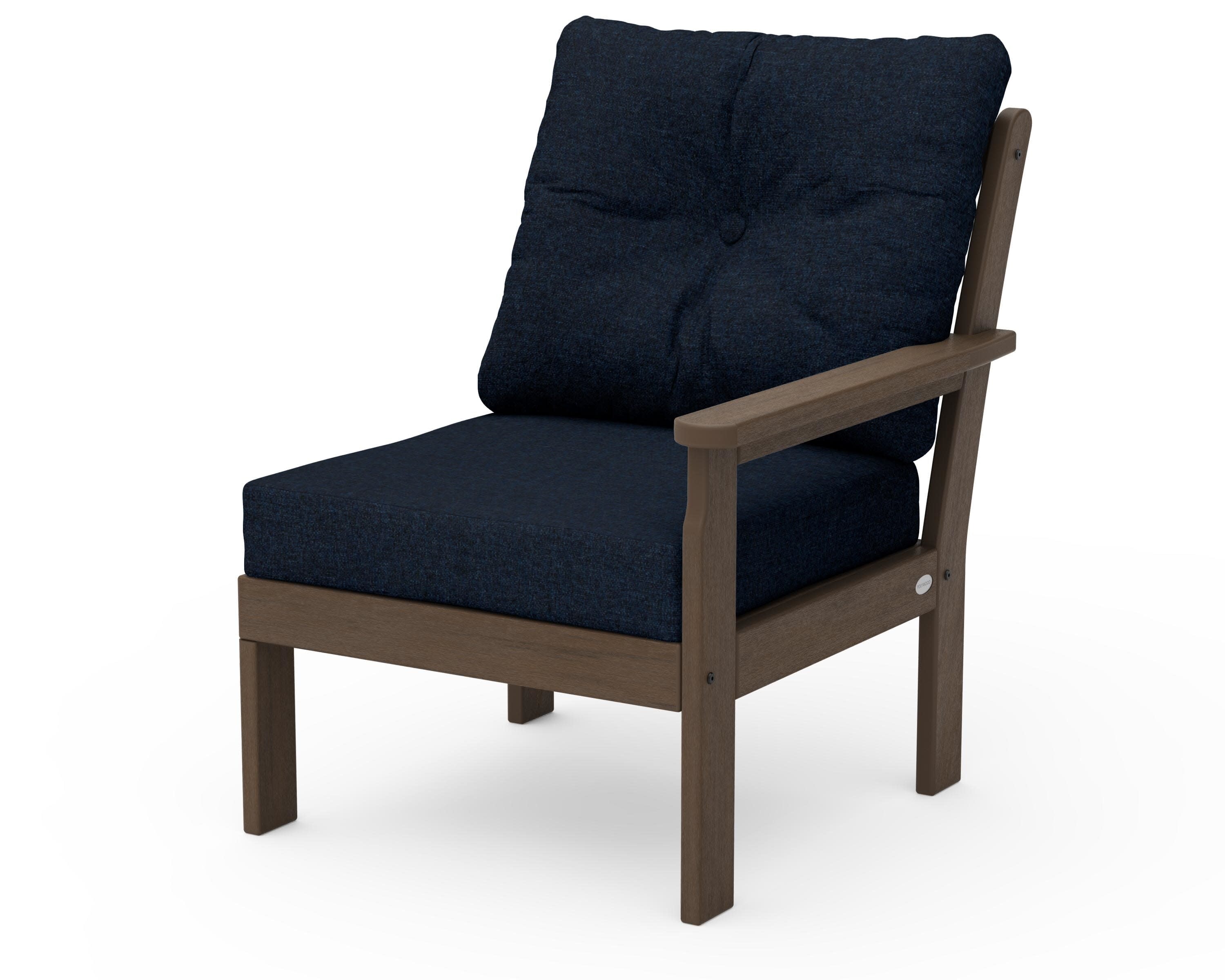 Vineyard Modular Right Arm Chair in Kona / Marine Indigo