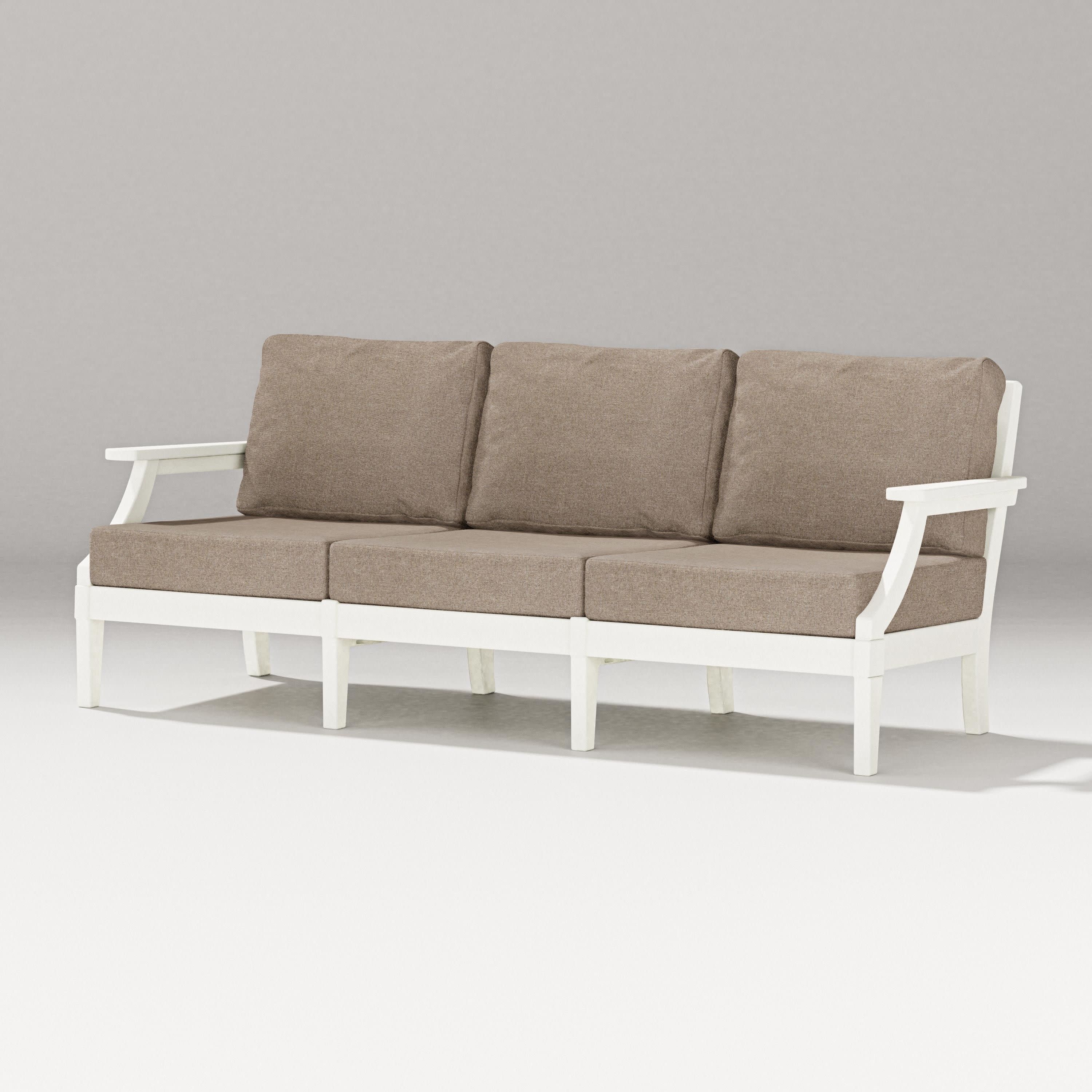 Estate Sofa in Vintage White / Spiced Burlap